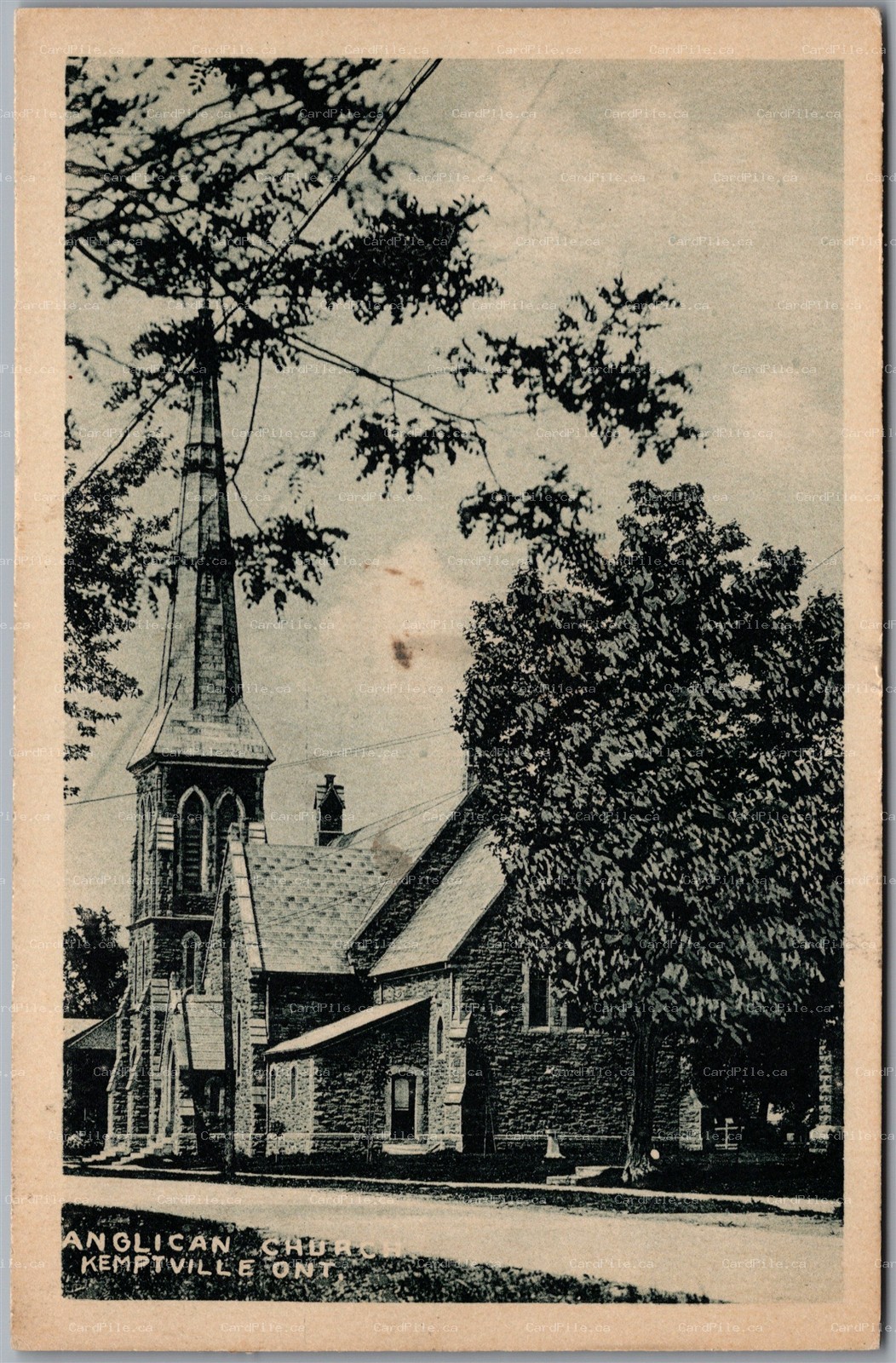 Postcard Kemptville Ontario c1938 Anglican Church Leeds & Grenville PECo