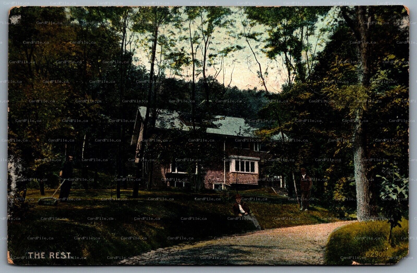 Postcard New York c1911 The Rest CDS Flag Cancel Nyack NY