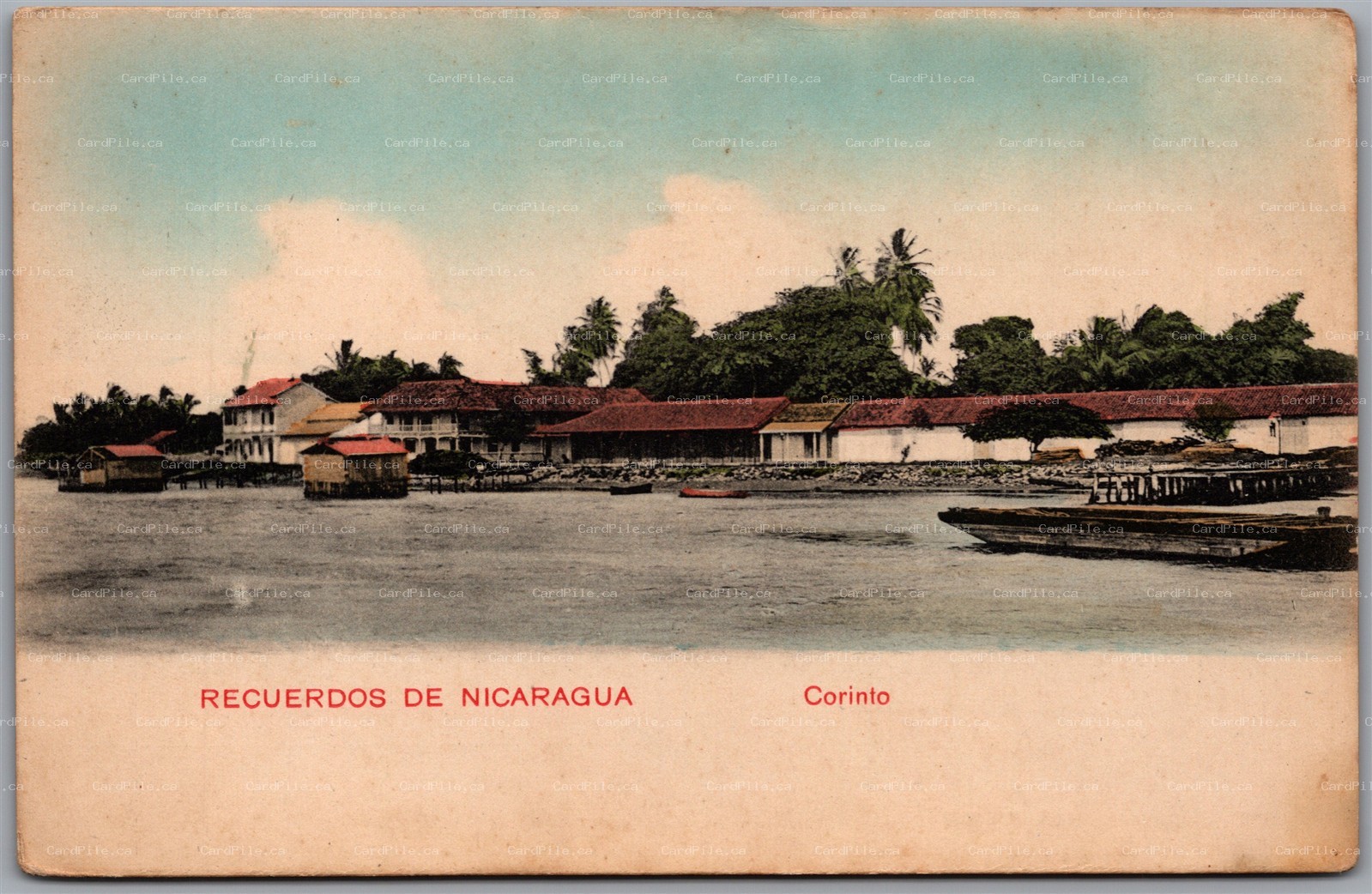 Postcard Corinto Nicaragua c1910s Recuerdos Port View