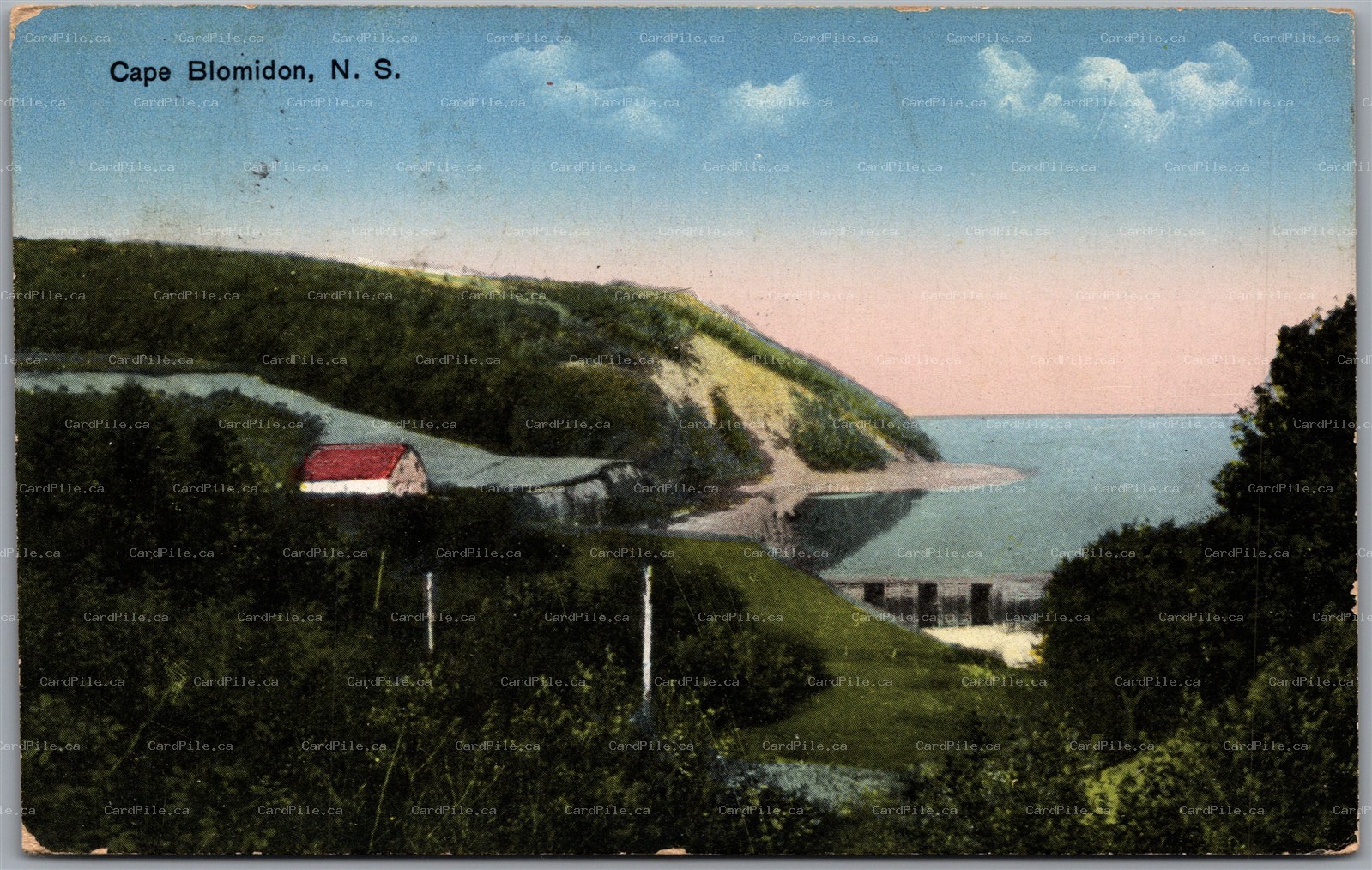 Postcard Cape Blomidon Nova Scotia c1930 Split Ring Cancel Coldbrook Station 