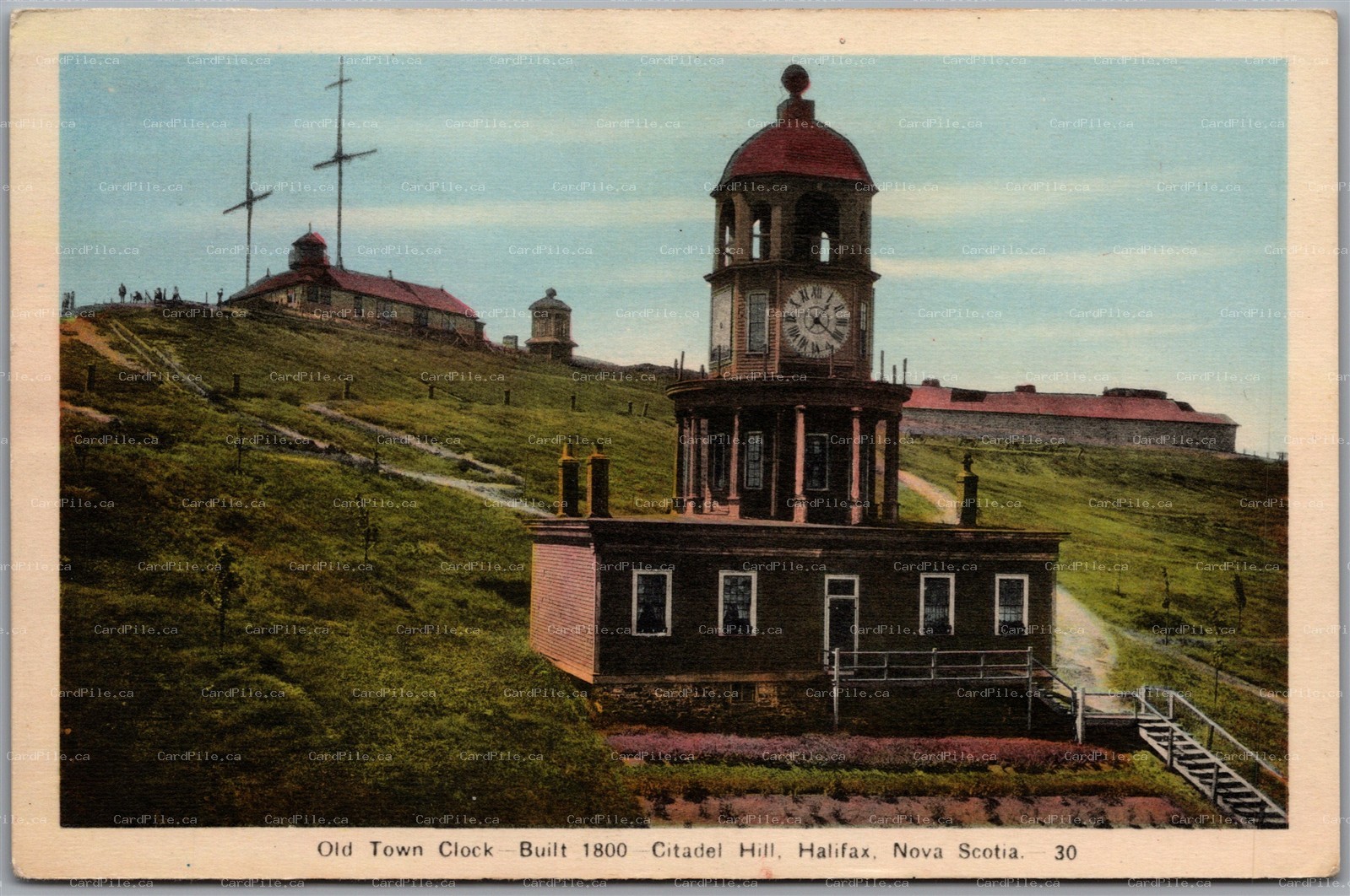 Postcard Halifax Nova Scotia Old Town Clock Built 1800 Citadel Hill PECo