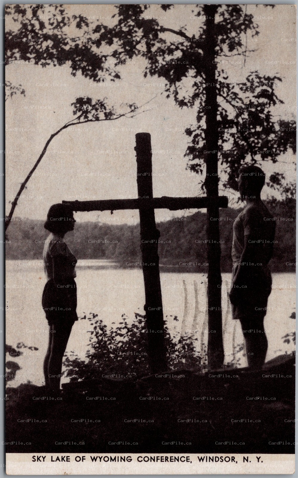Postcard Windsor New York c1951 Sky Lake of Wyoming Conference Cross