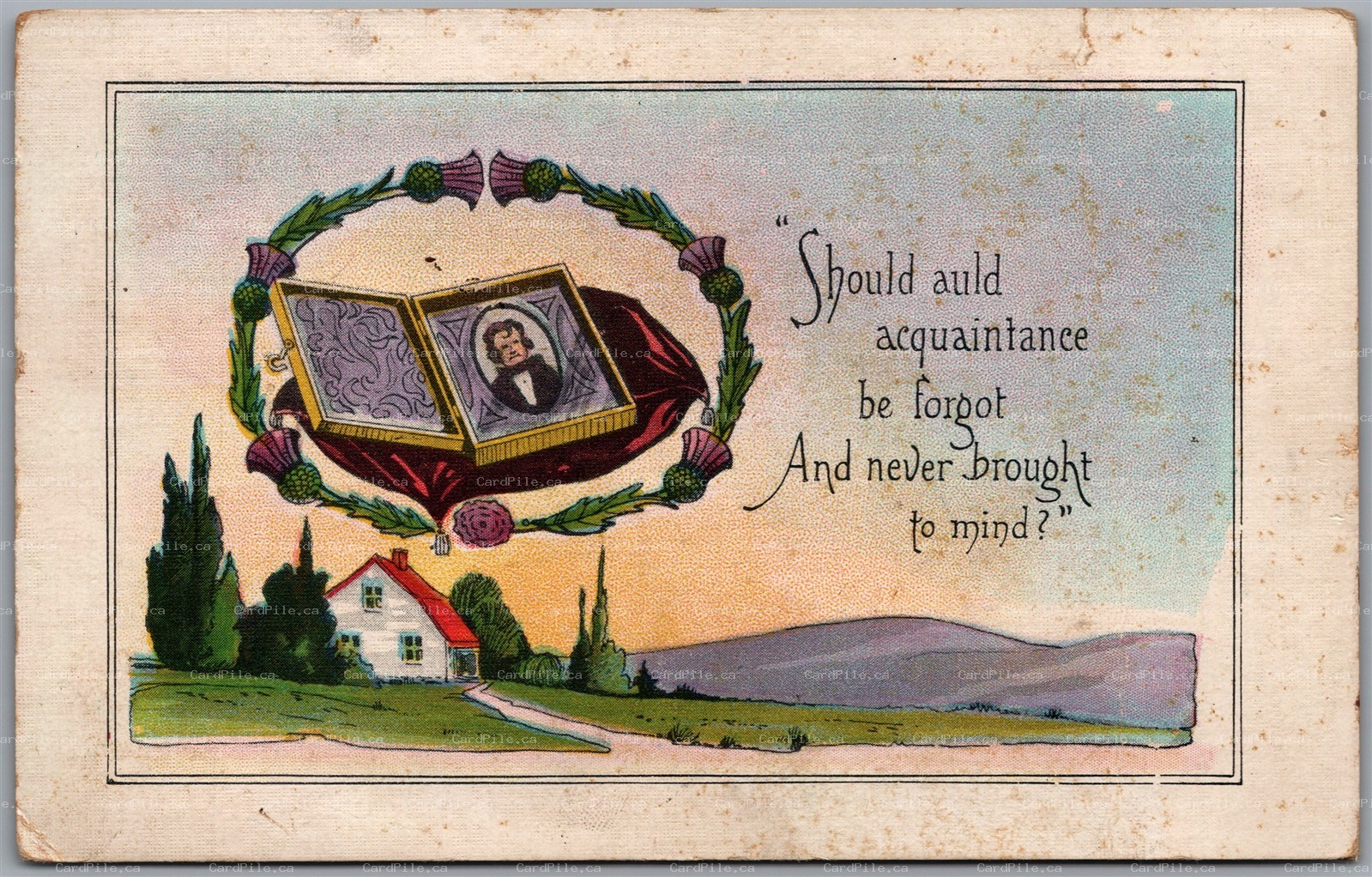 Postcard c1931 Literary Robert Burns Scottish Saying CDS Cancel Komoka Ontario