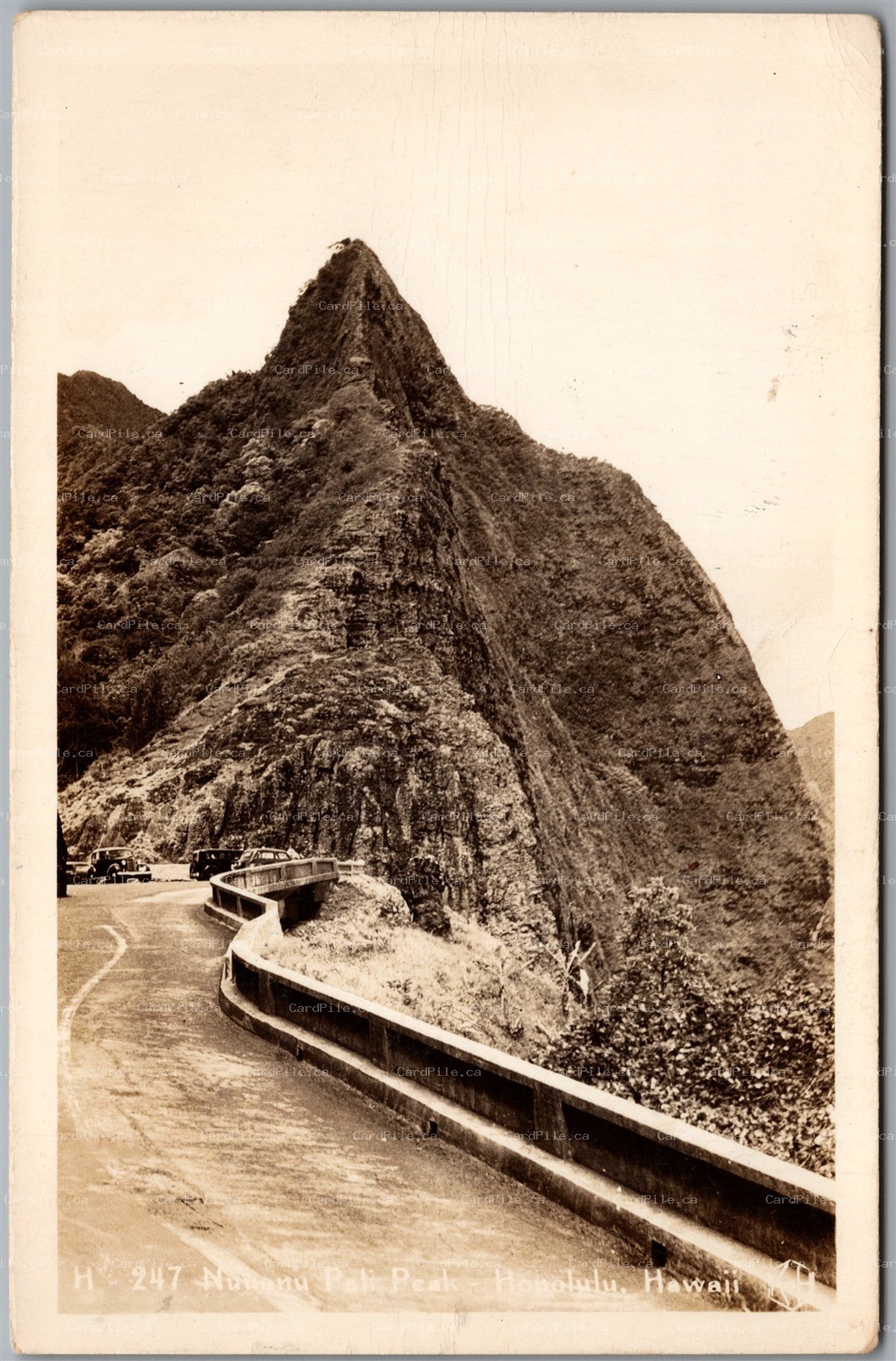 RPPC c1943 Honolulu Hawaii Nuuanu Pali Peak U.S. Navy Censor Passed
