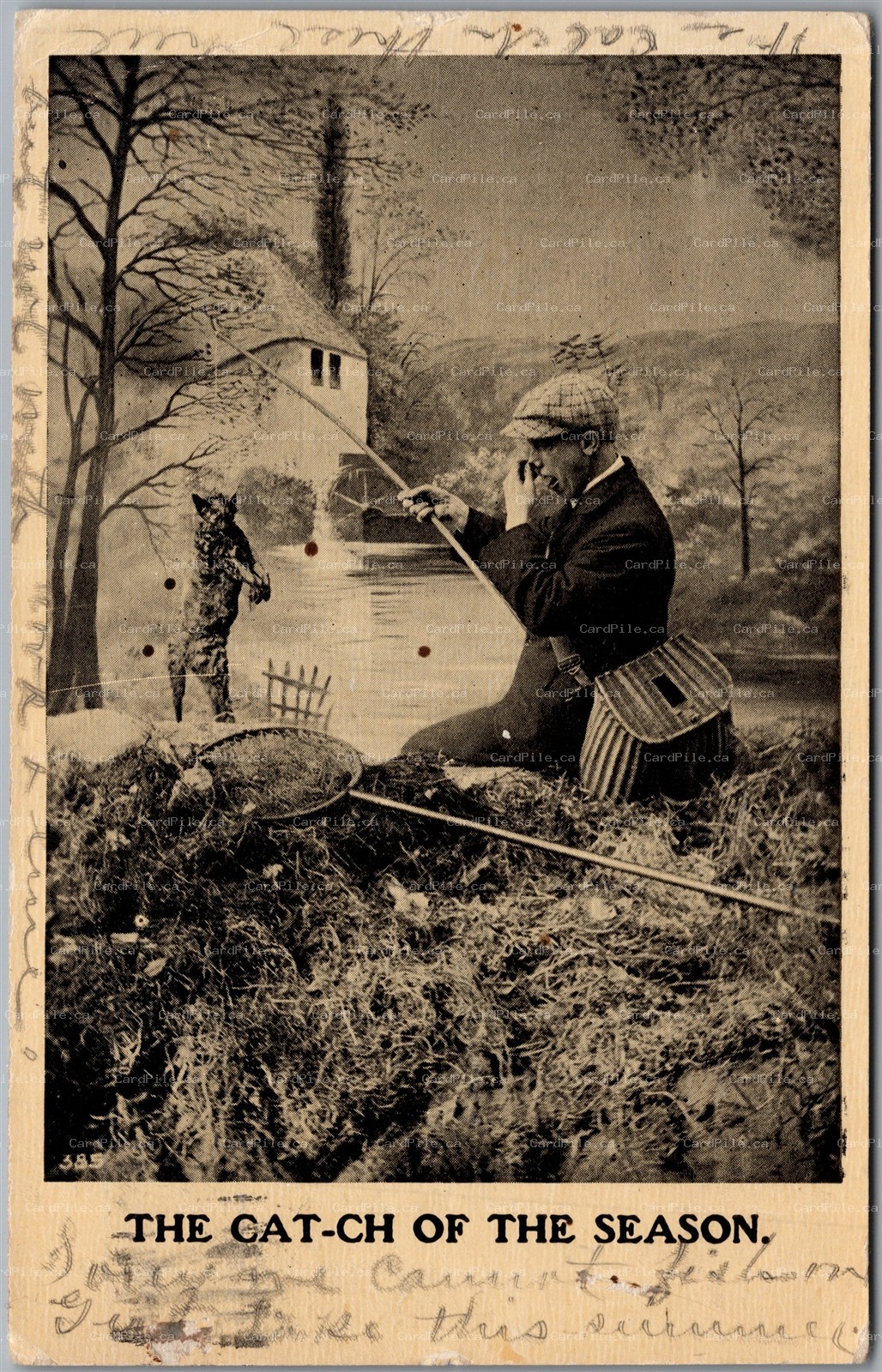 Postcard c1907 Fishing Humor The Cat-ch of the Season From Kirksville Missouri