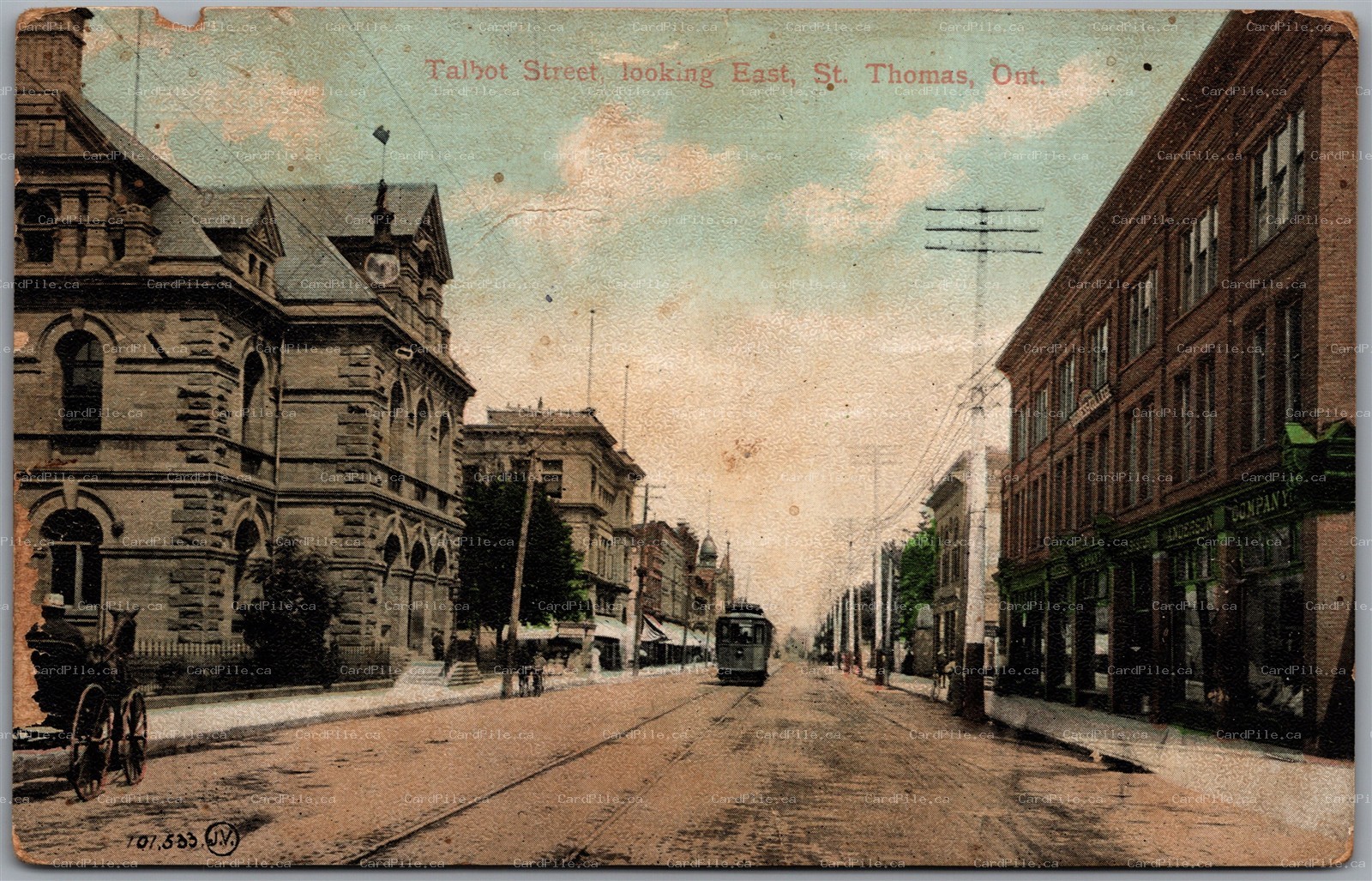 Postcard St. Thomas Ontario 1906 Talbot Street Looking East to Valetta ONT as is