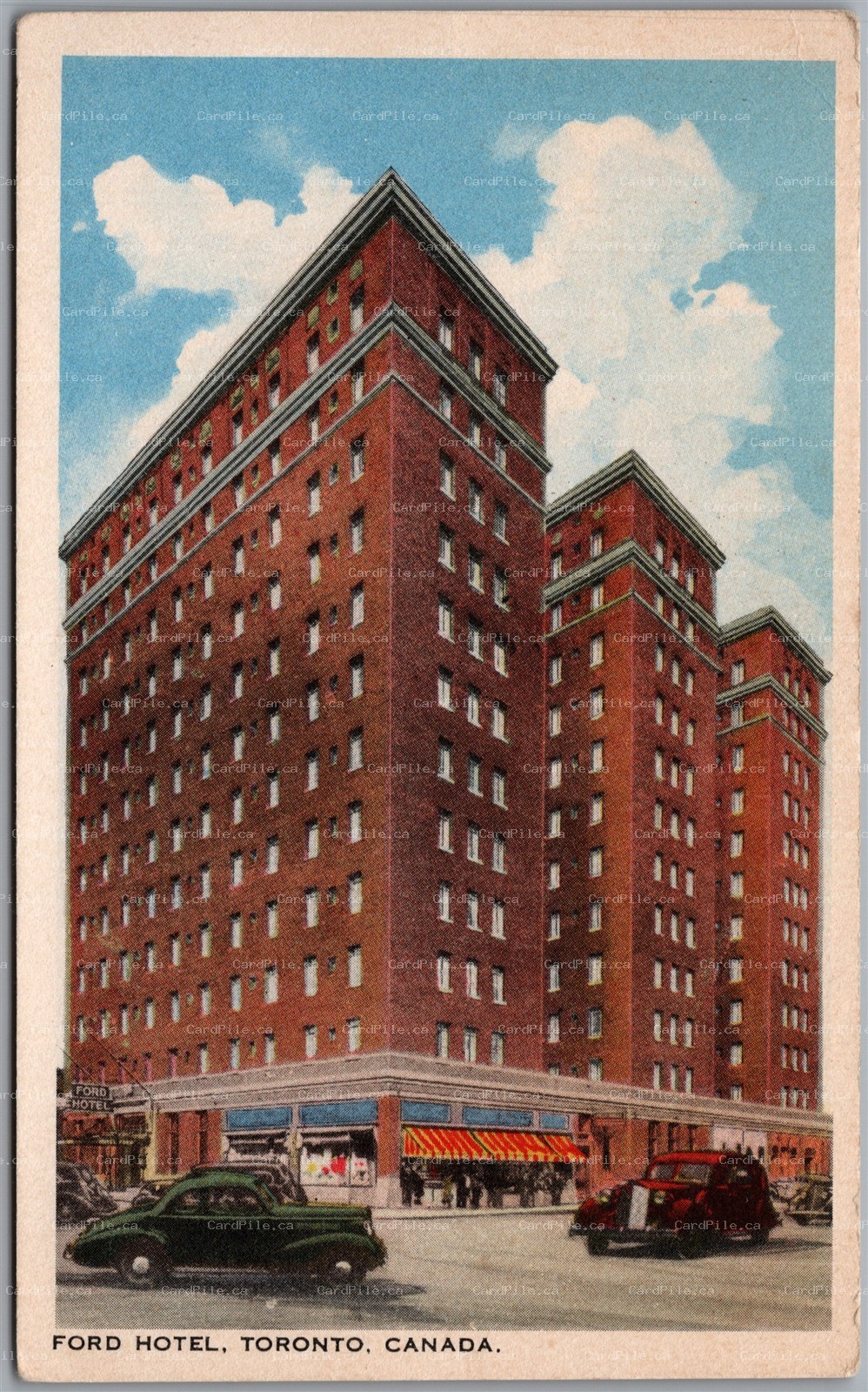 Postcard Toronto Ontario Ford Hotel Bay Street at Dundas Demolished in 1999