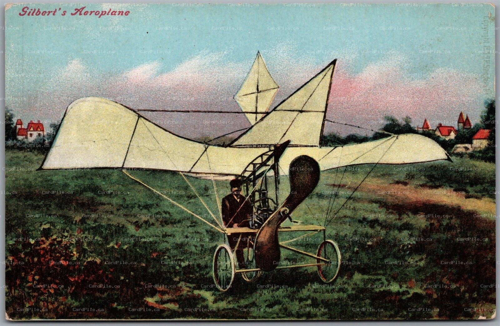 Postcard Eugene Gilbert’s Aeroplane Early Aviation Experimental Airplane