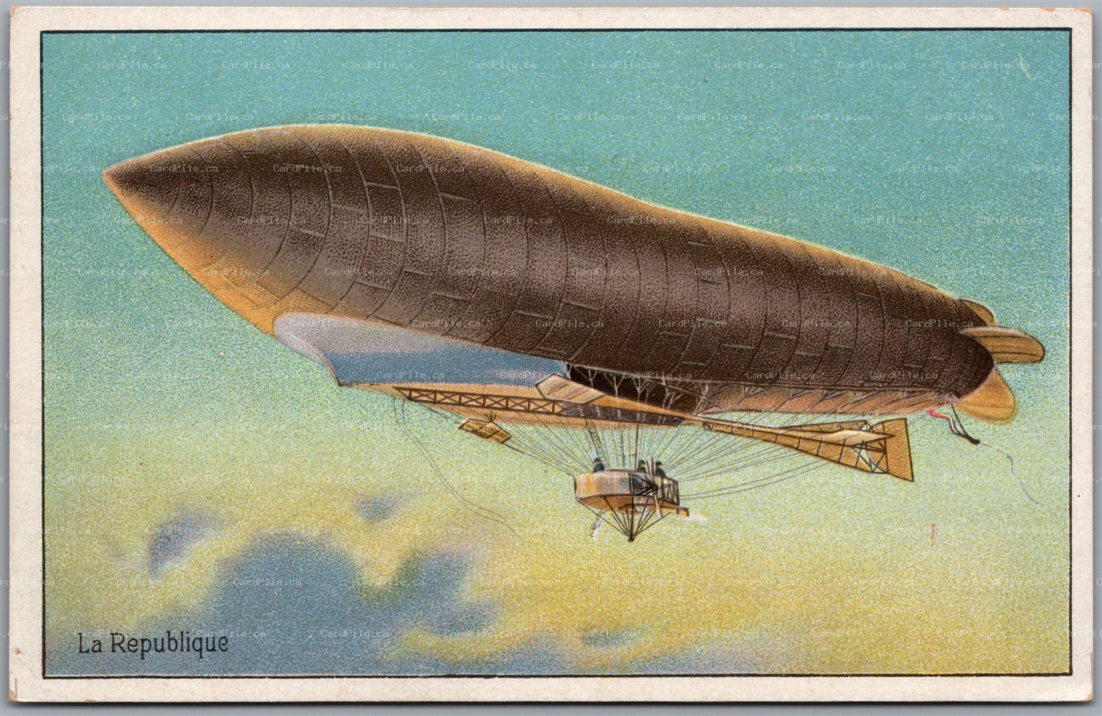 Postcard French Airship La Republique Lebaudy Bros of Moisson France by Tuck