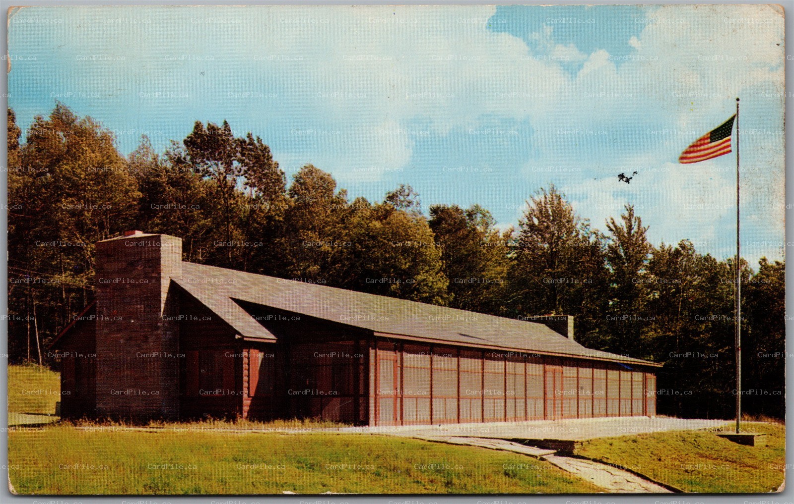 Postcard Windsor New York Tuscarora Boy Scout Camp Main Dining Hall Summit Lake