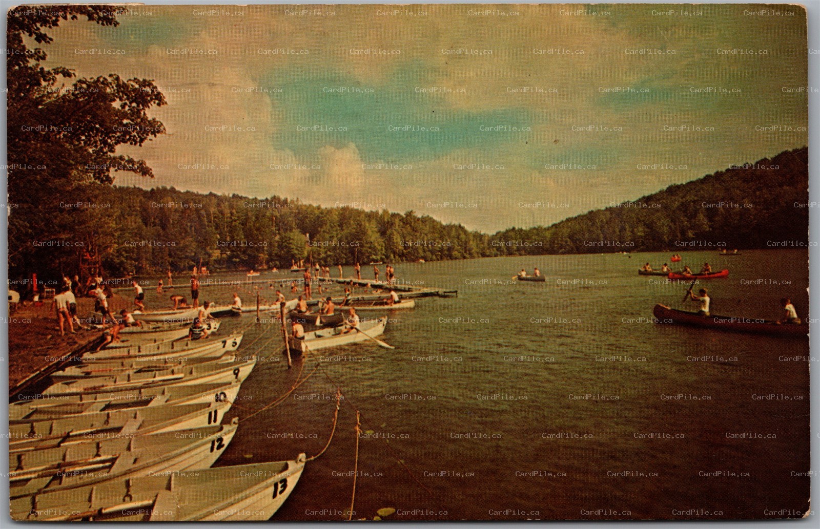 Postcard Windsor New York c1969 Tuscarora Boy Scout Camp Summit Lake Boats
