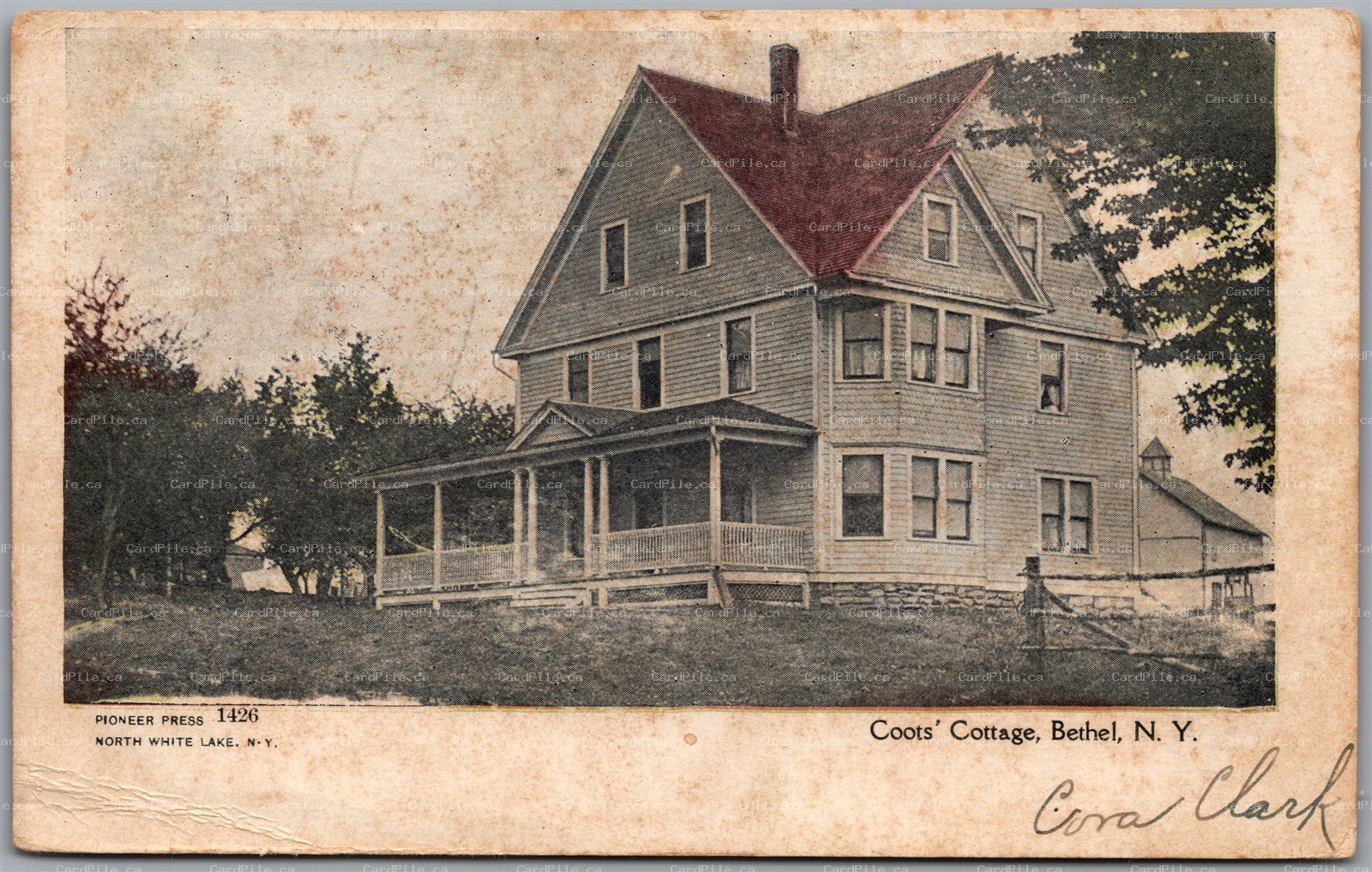 Postcard Bethel New York c1907 Coots’ Cottage Sullivan County from Eldred NY