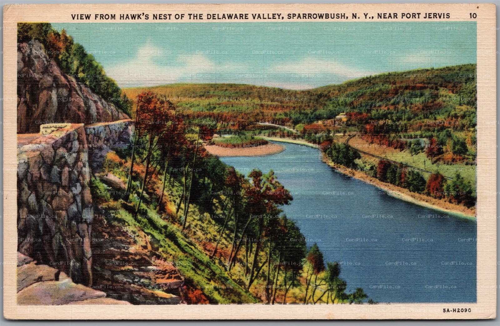 Postcard Sparrowbush New York Hawk’s Nest Delaware Valley Near Port Jervis