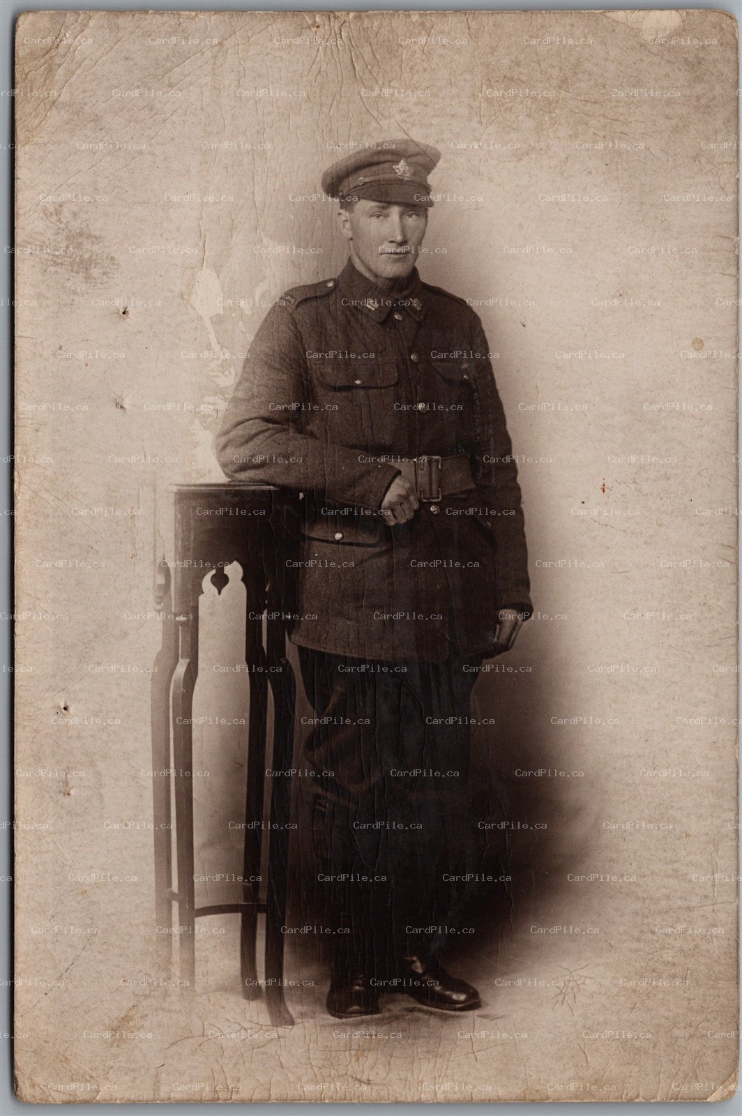 Postcard RPPC c1910s Studio Photo of Canadian Soldier Macalpines Edinburgh