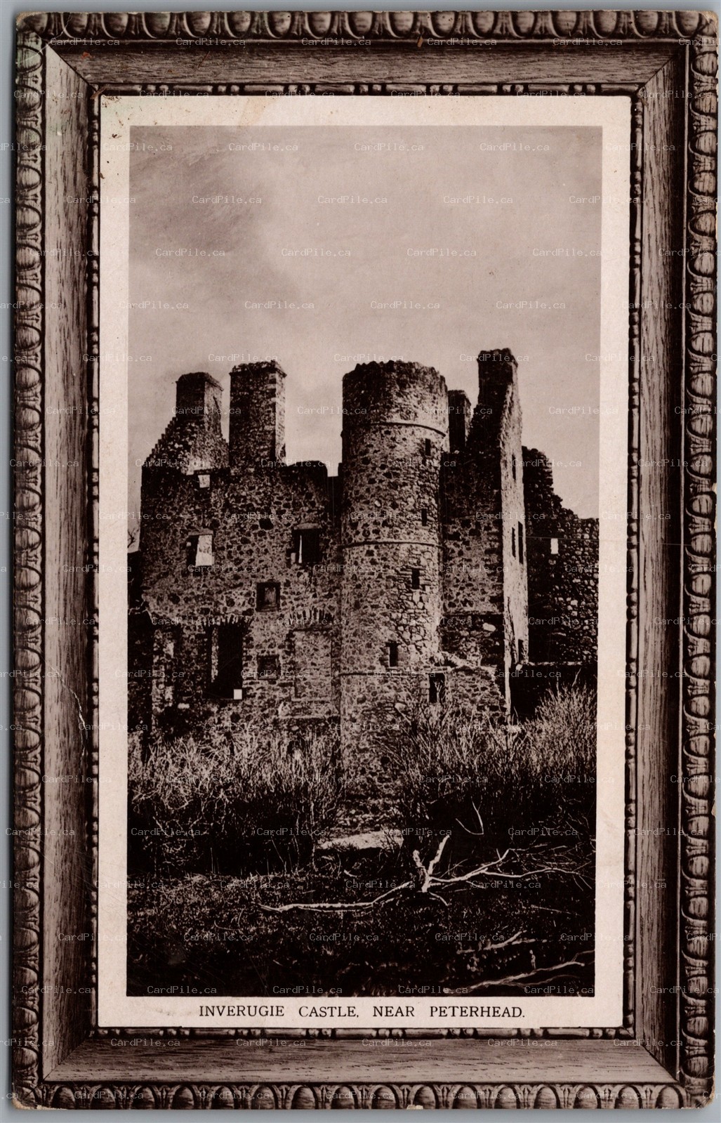 Postcard RPPC c1910 Inverugie Castle Scotland near Peterhead by Holmes