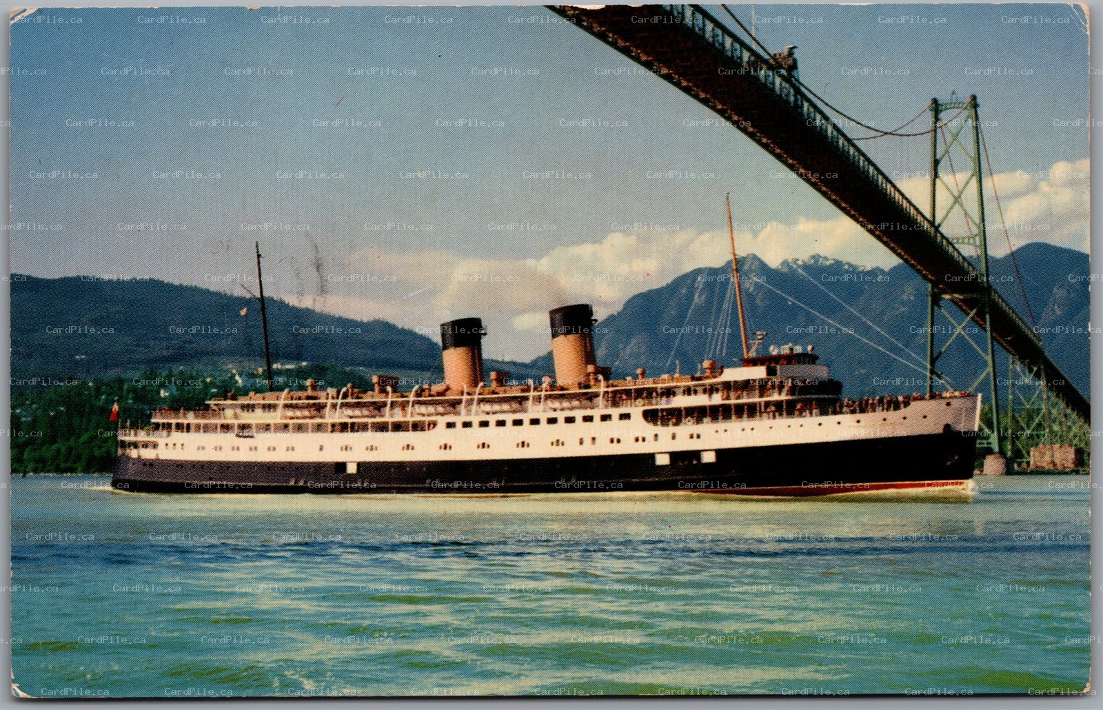 Postcard Vancouver British Columbia C.P.R. Princess Patricia Lions Gate Bridge