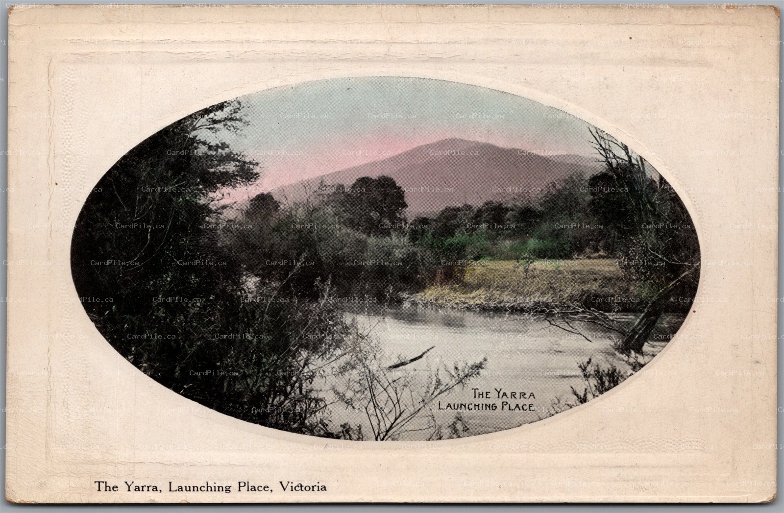 Postcard Victoria Australia The Yarra Launching Place Embossed Scenic View