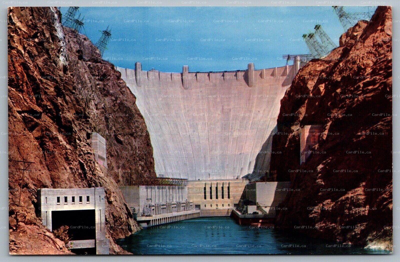 Postcard Nevada Arizona c1960s Hoover Dam Black Canyon Colorado River