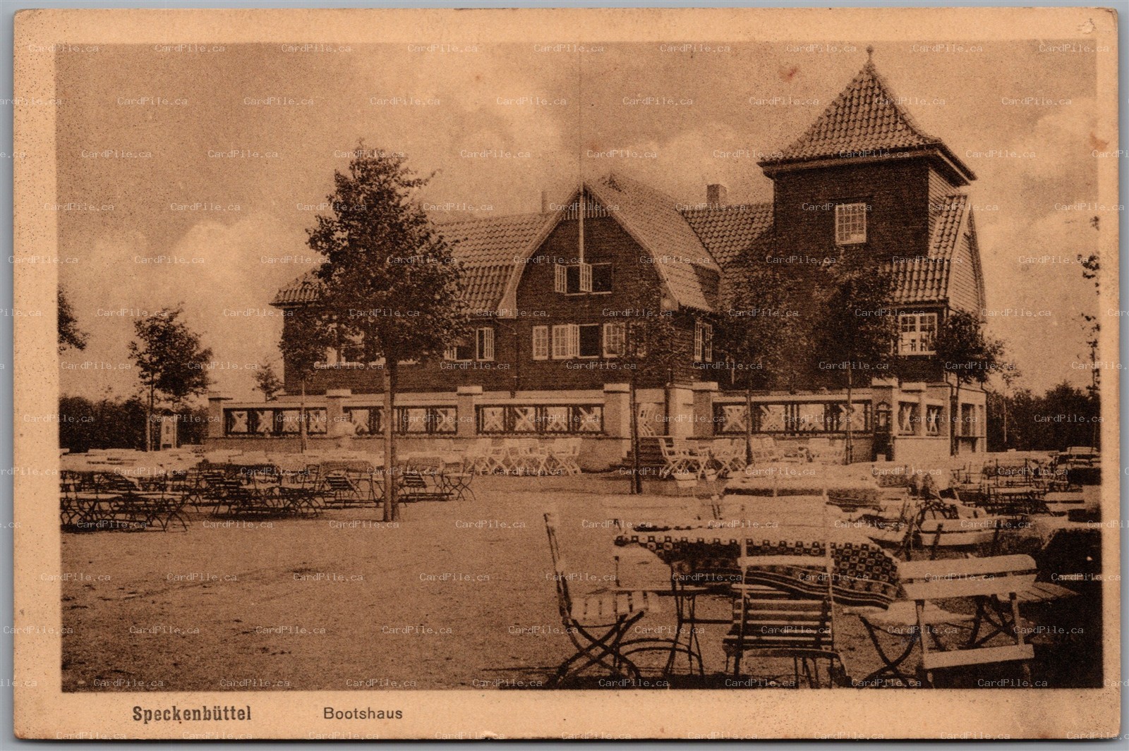 Postcard Speckenbüttel Germany 1908 Bootshaus Boat House Bremerhaven 