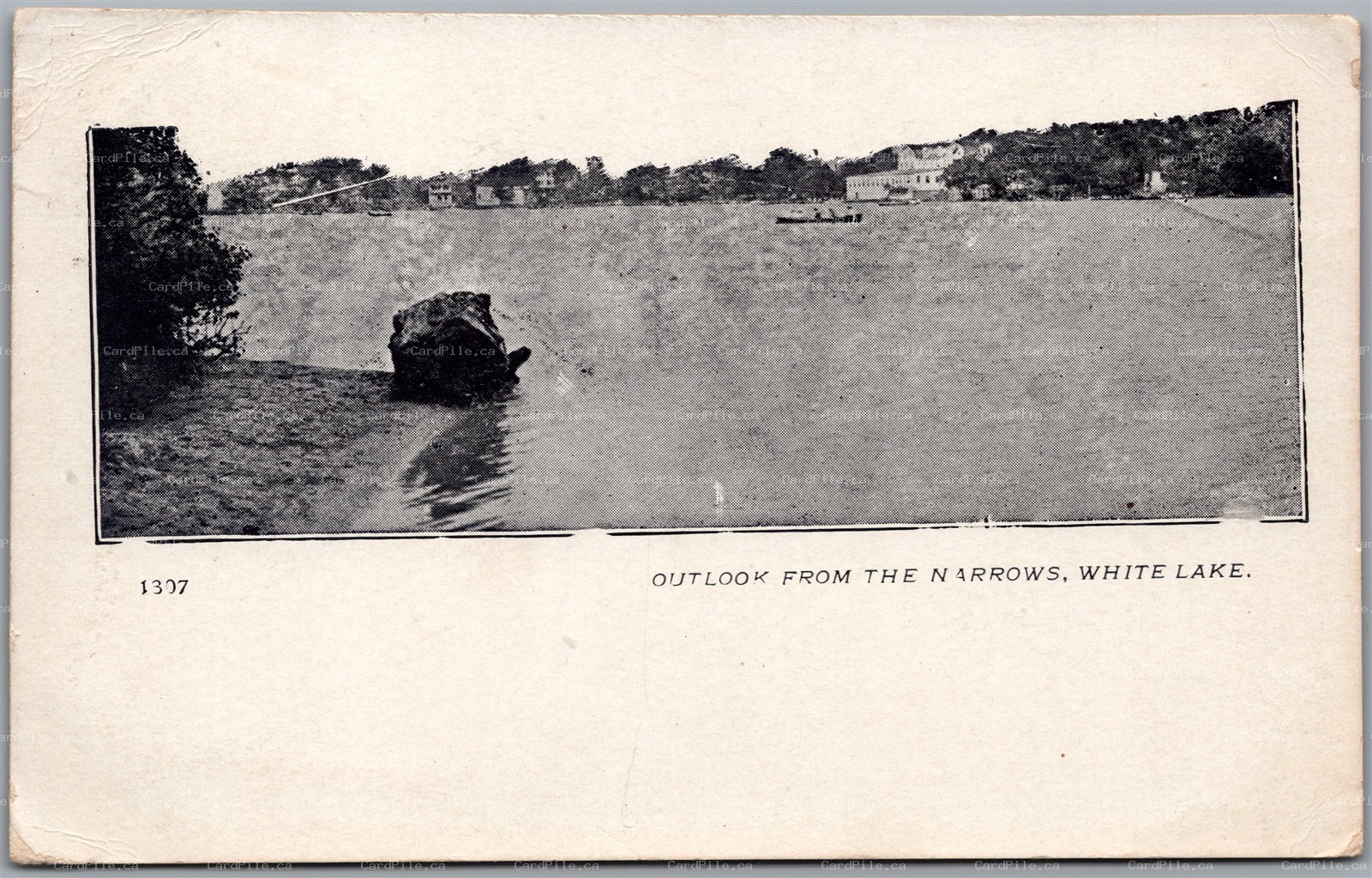 Postcard White Lake New York c1910 Outlook from the Narrows Duplex Cancel