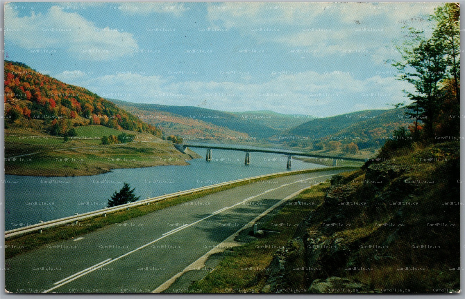Postcard Margaretville New York Pepacton Reservoir Route 30 Shavertown Bridge
