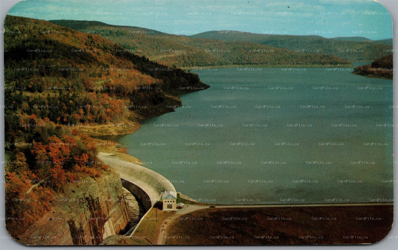 Postcard Downsville New York Pepacton Reservoir Aerial View Delaware County