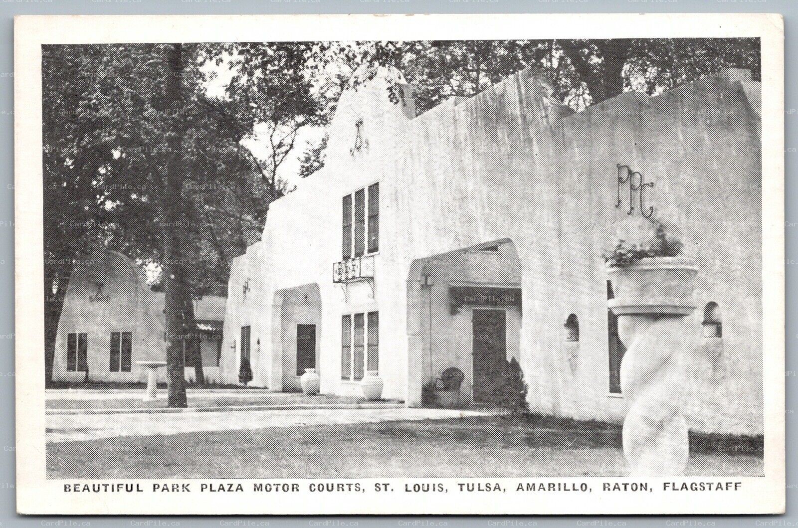 Postcard c1940s AAA Park Plaza Motor Courts Advert Tulsa Amarillo Flagstaff 