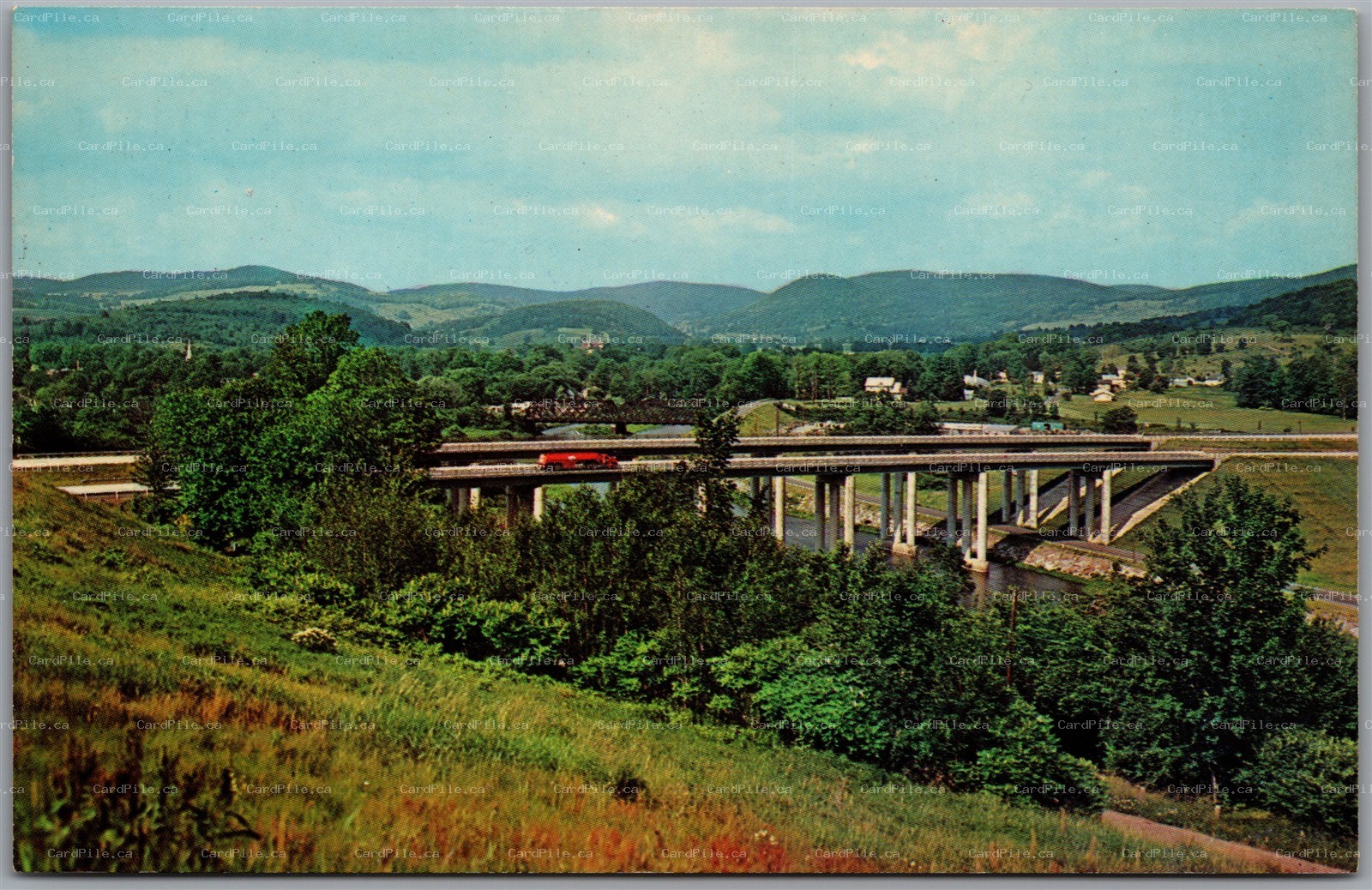 Postcard Route 17 Highway New York c1964 Catskill Mountains Scenic View