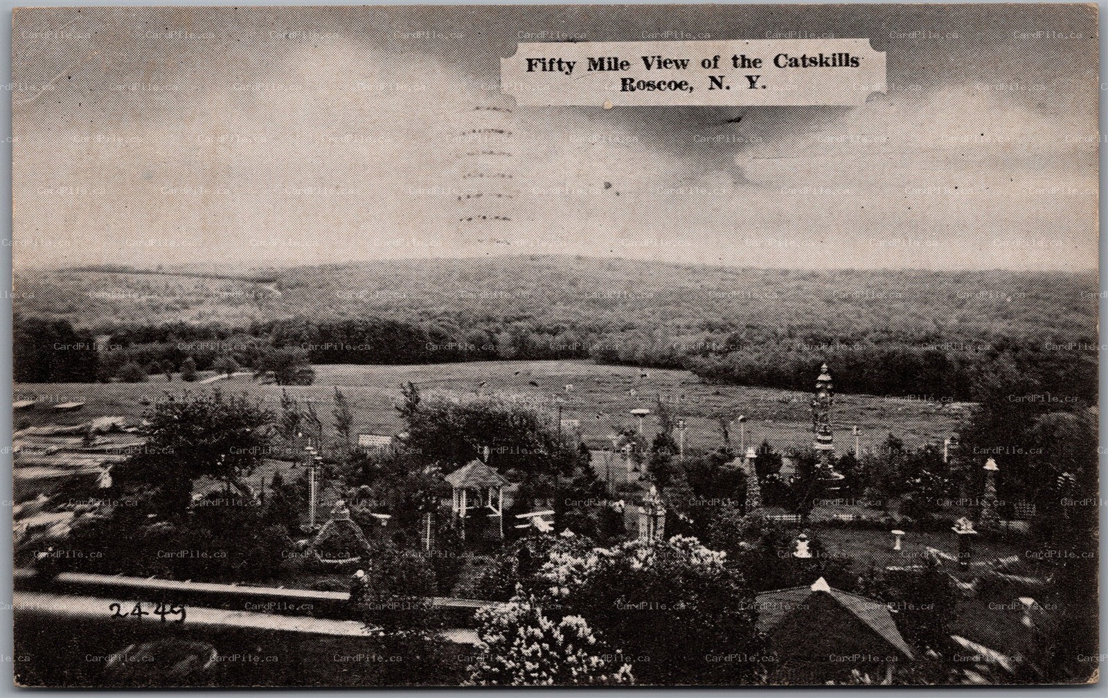 Postcard Roscoe New York c1939 Fifty Mile View of the Catskills