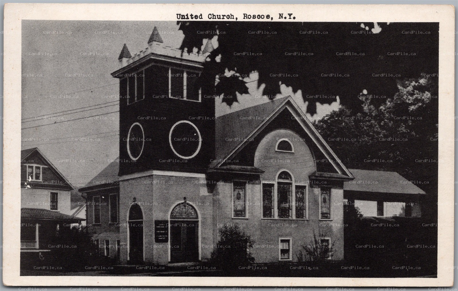 Postcard Roscoe New York c1910s United Church Sullivan County