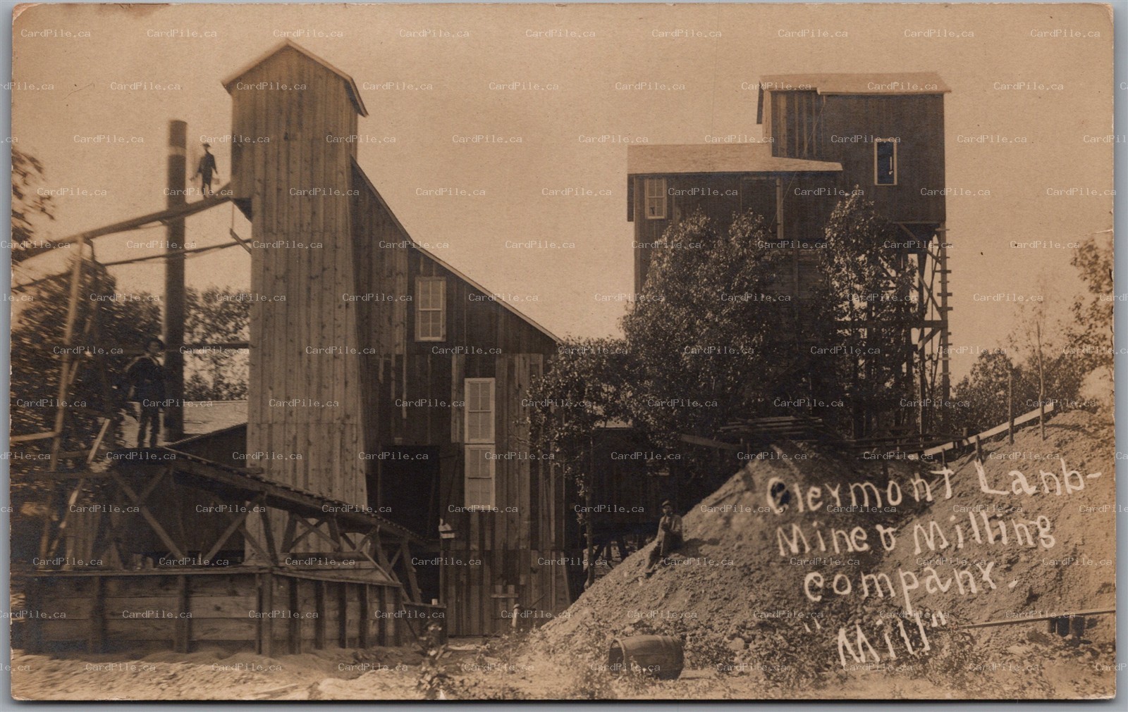 Postcard RPPC c1910s Galena Kansas Clermont Land, Mine & Milling Company Mill