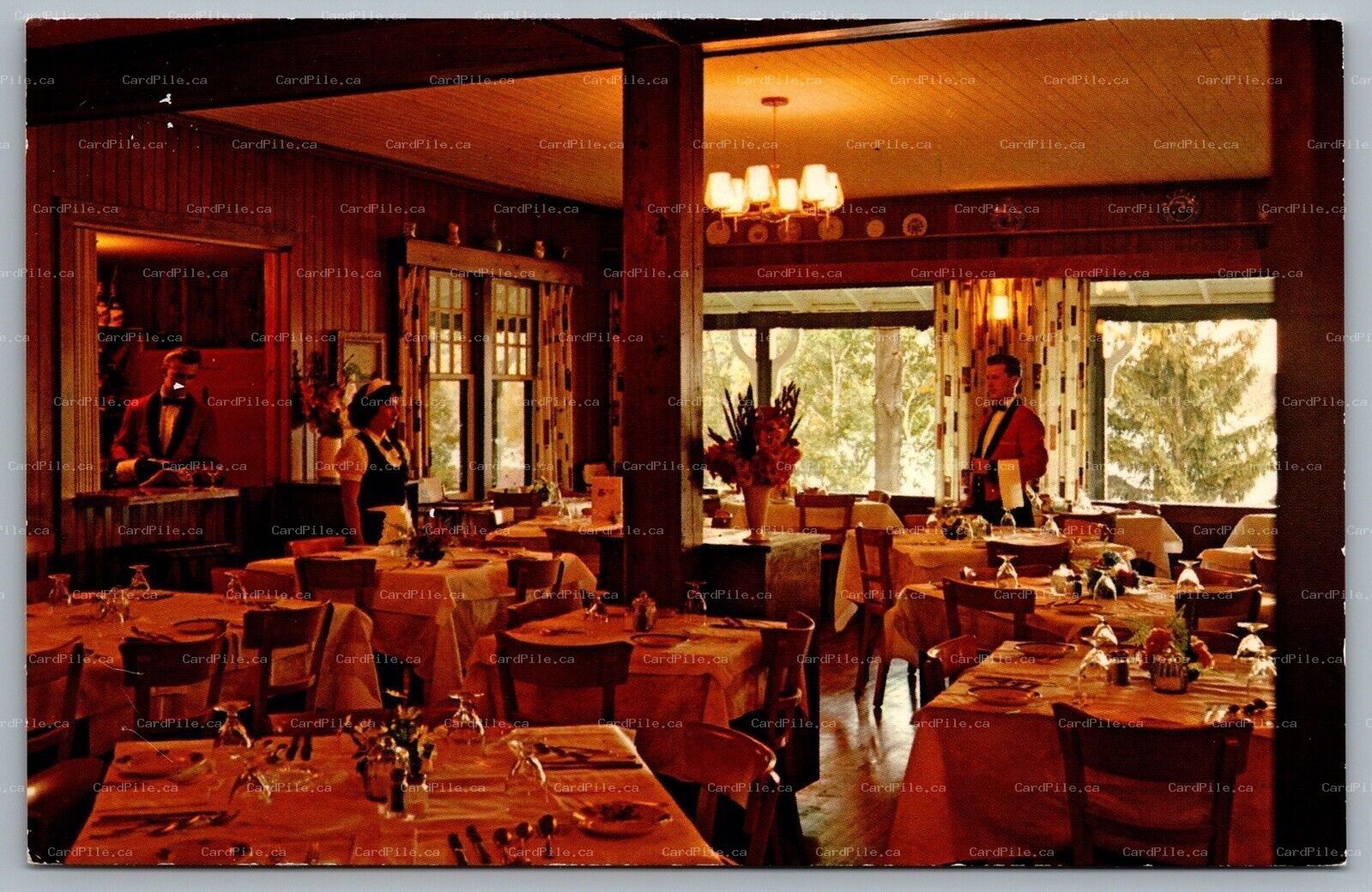 Postcard Minett Ontario c1960s Clevelands House Resort Dining Room Interior View