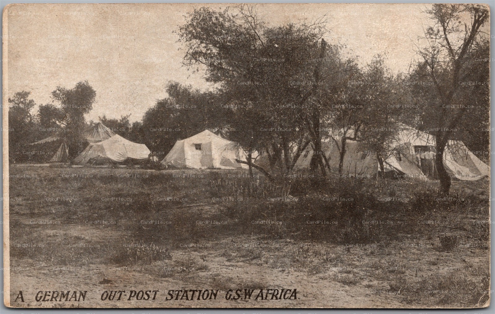 Postcard German Out-Post Station South West Africa WW1 1910s Encampment G.S.W.