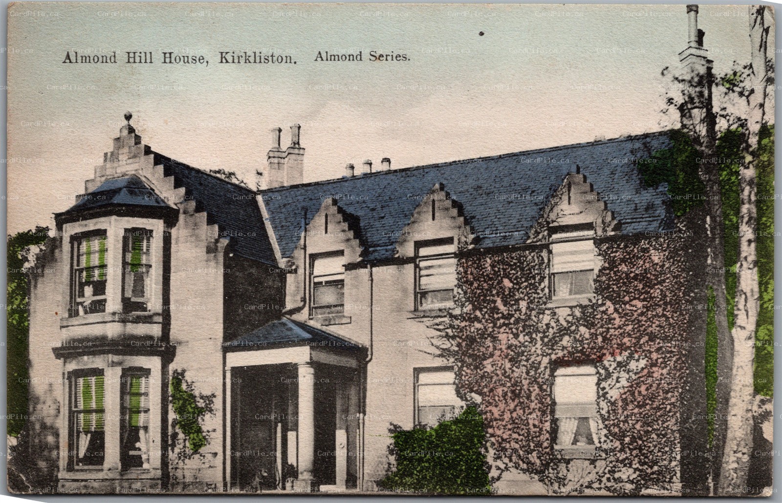 Postcard Kirkliston West Lothian Scotland c1908 Almond Hill House