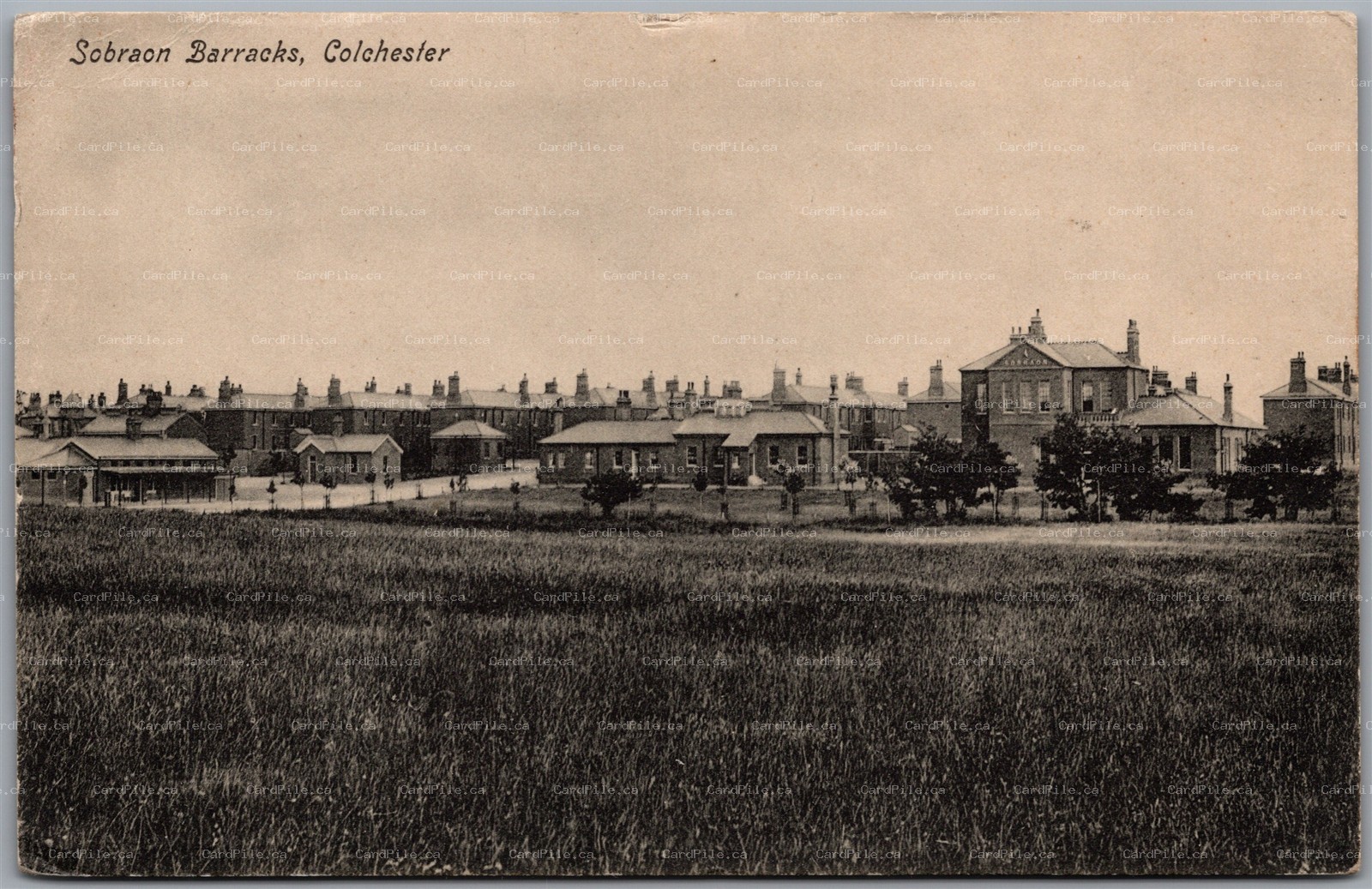 Postcard Colchester England 1908 Sobraon Barracks to 3rd Canadian Mounted Rifles