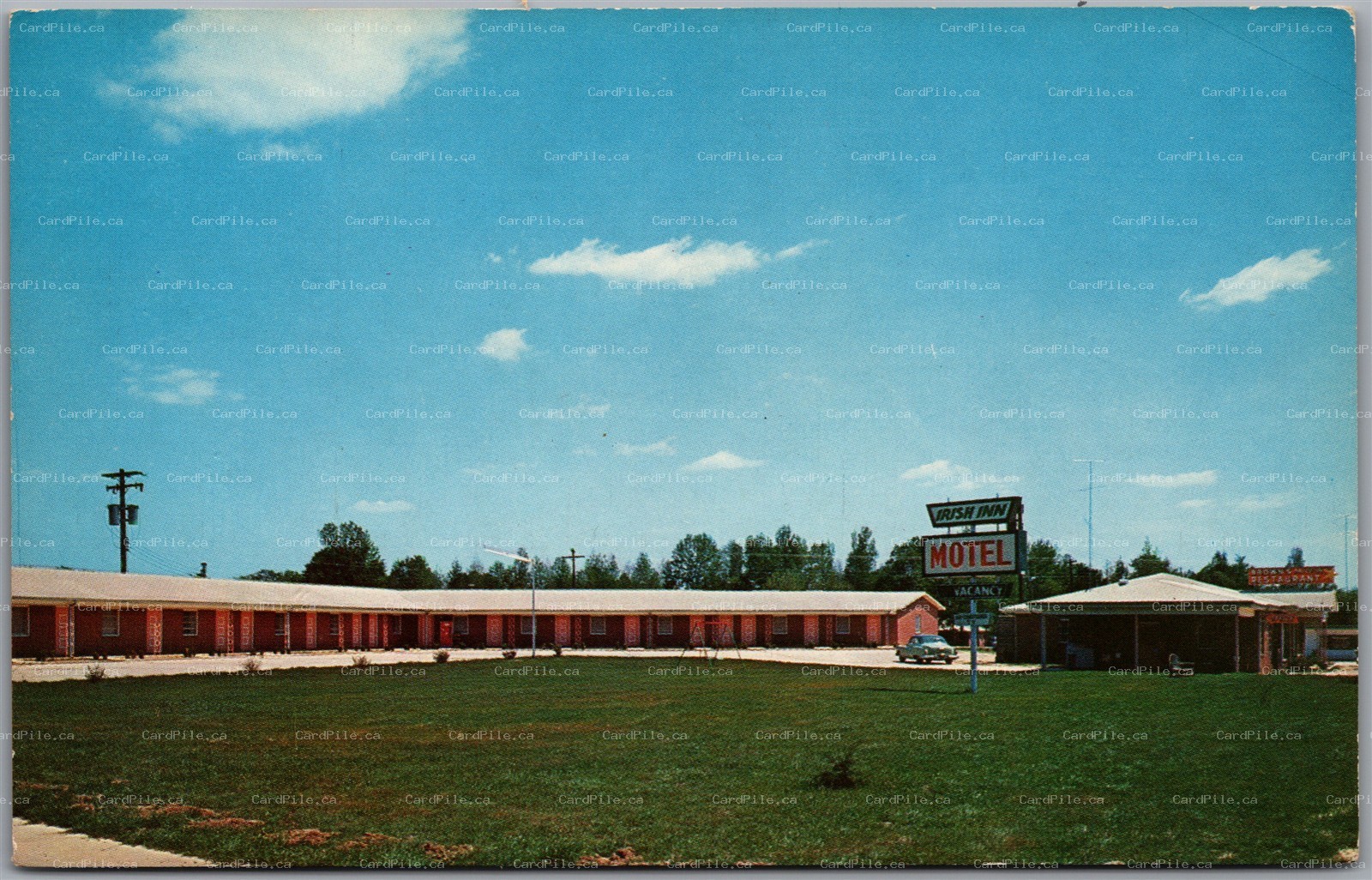 Postcard Dublin Georgia c1960s Irish Inn Motel & Restaurant US Hwy 441