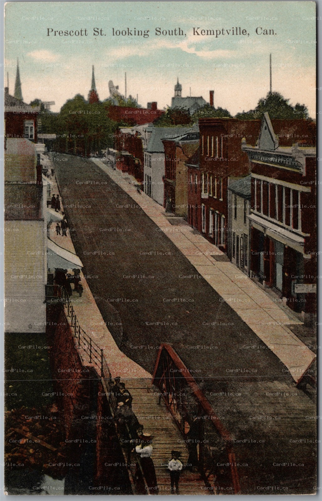 Postcard Kemptville Ontario c1909 Prescott St. Looking South to Winchester ONT