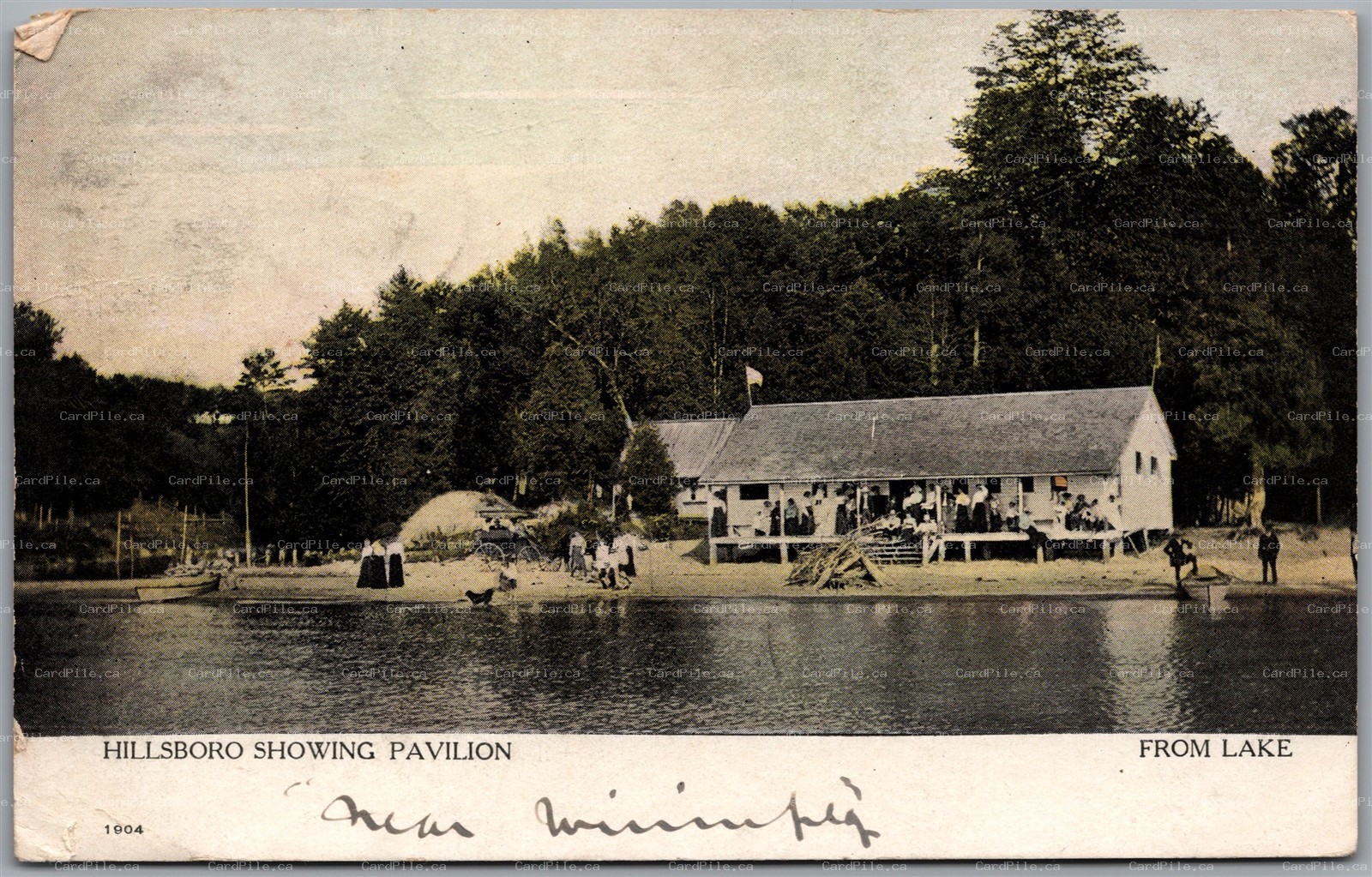 Postcard Forest Ontario c1907 Hillsboro Showing Pavilion from Lake by Warwick