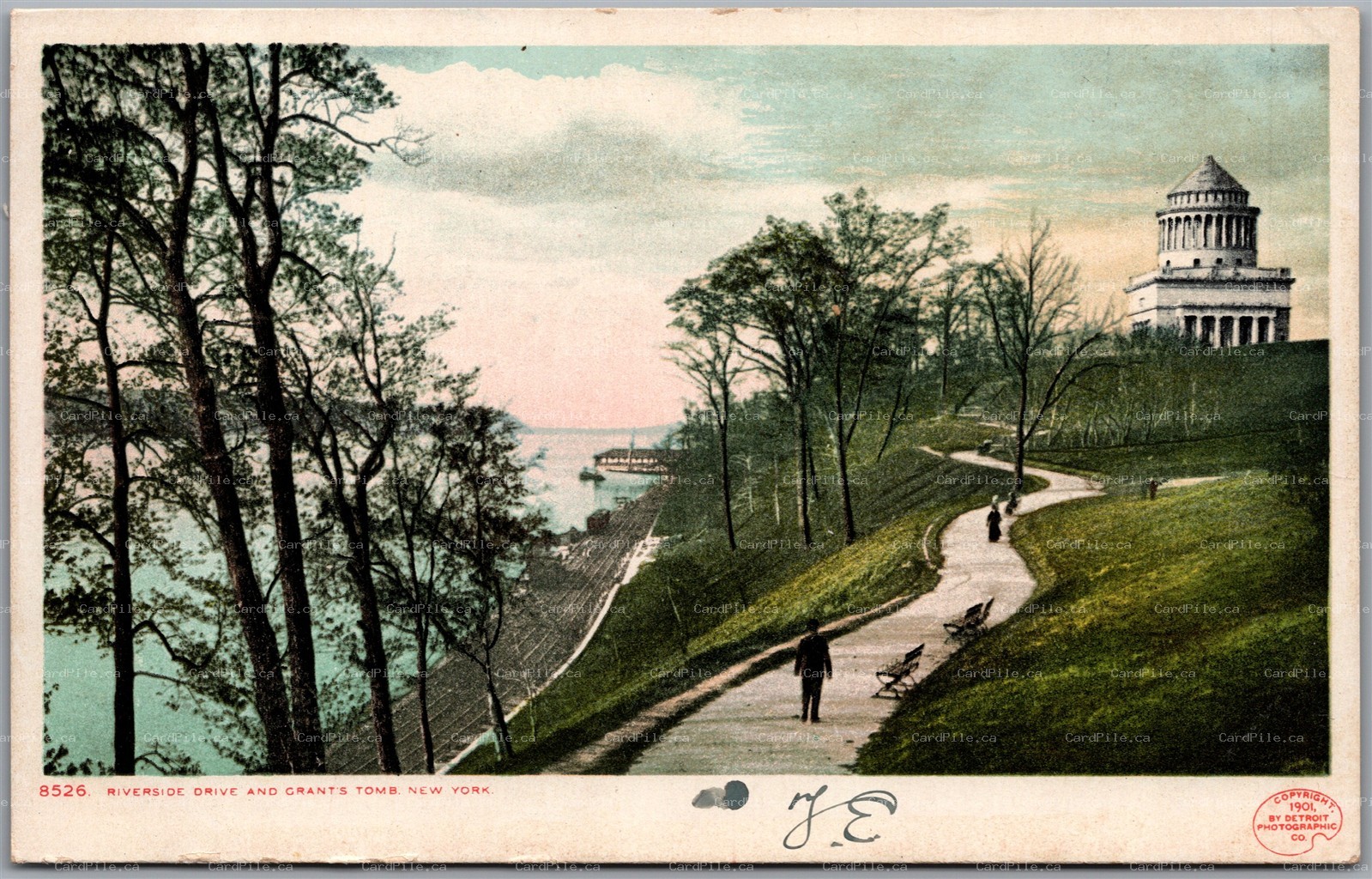 Postcard New York 1901 Riverside Drive and Grants Tomb 8526 Detroit Photographic