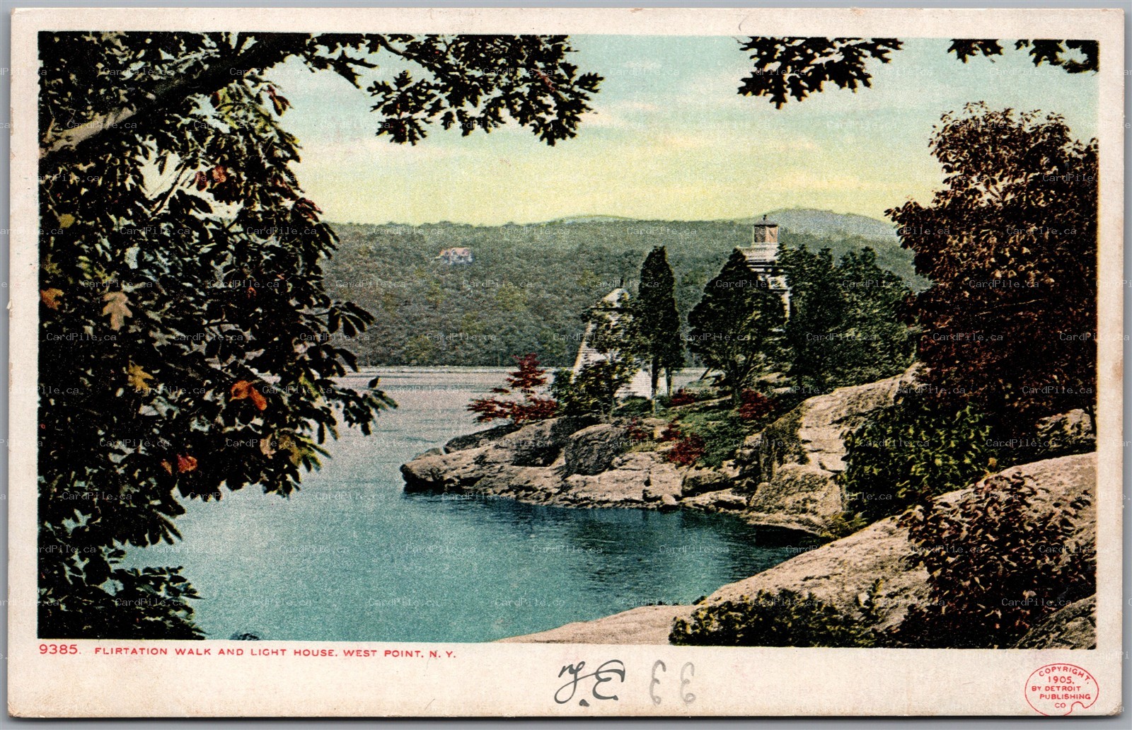 Postcard New York c1905 Flirtation Walk and Light House 9385 Detroit Publishing