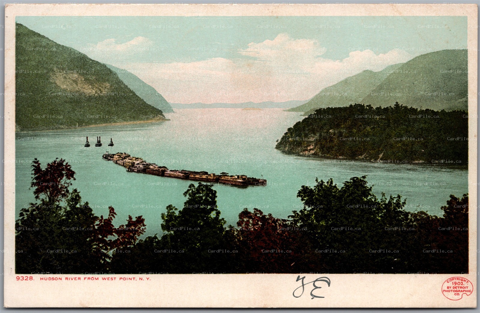 Postcard New York 1902 Hudson River From West Point 9328 Detroit Photographic