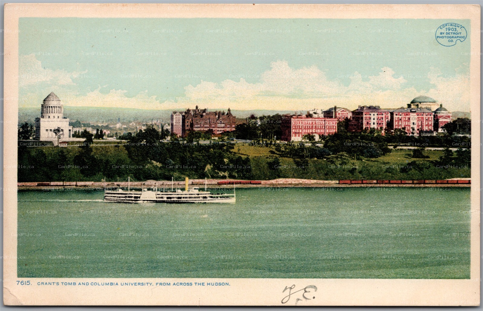 Postcard New York 1903 Grant's Tomb and Columbia University Across the Hudson