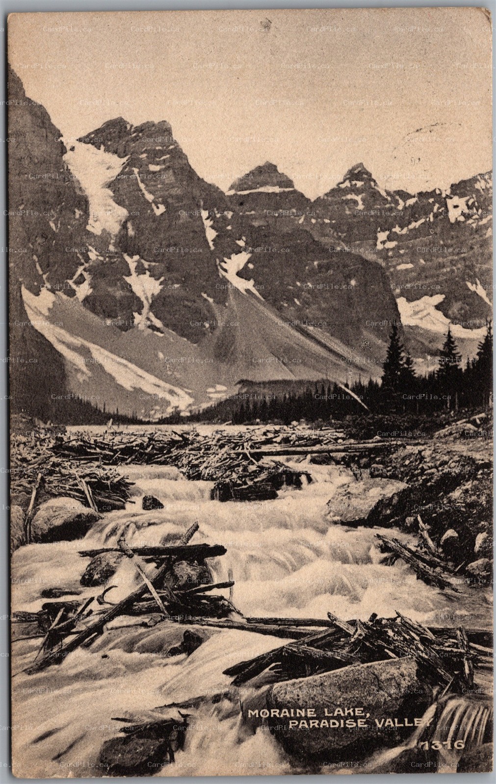 Postcard Moraine Lake Alberta c1910 Paradise Valley by Howard Chapman