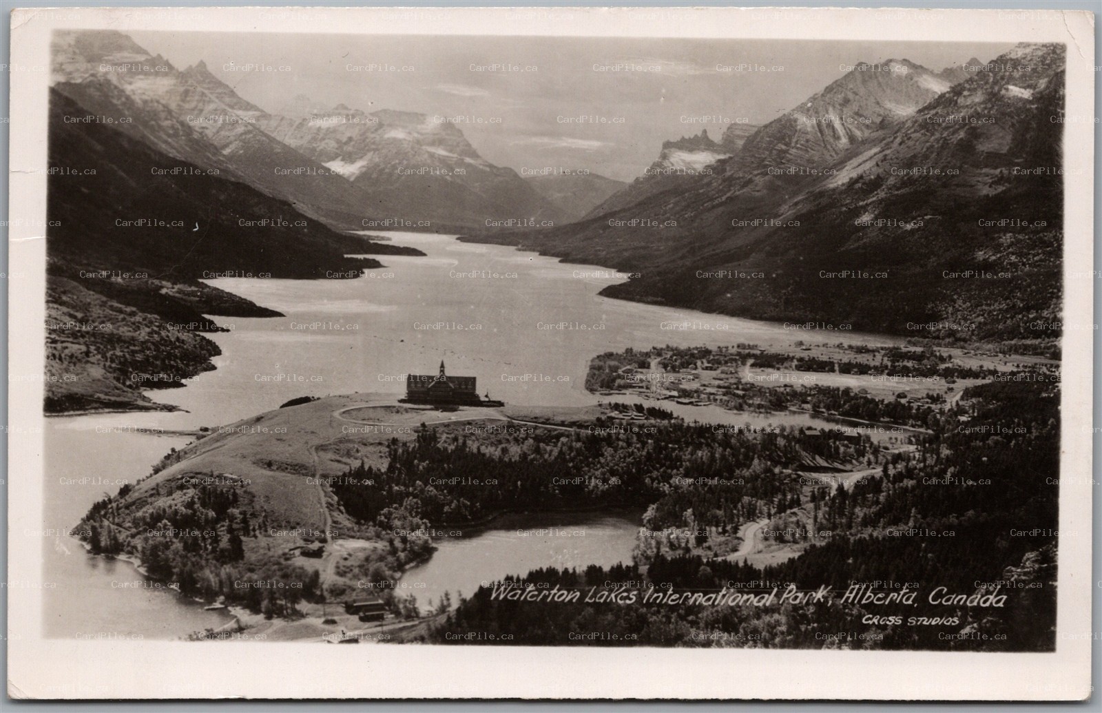 Postcard RPPC Alberta c1958 Waterton Lakes International Park Cancel by Cross