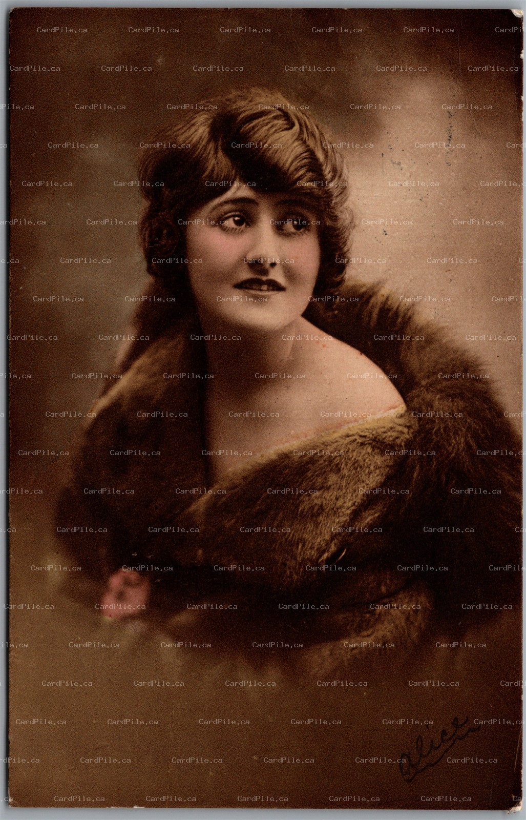 Postcard RPPC Cardiff Glamorgan Wales 1908 Studio Portrait Alice Philco Series