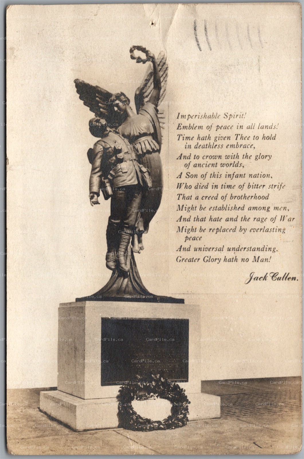 RPPC c1924 Vancouver British Columbia Canadian Pacific Railway War Memorial