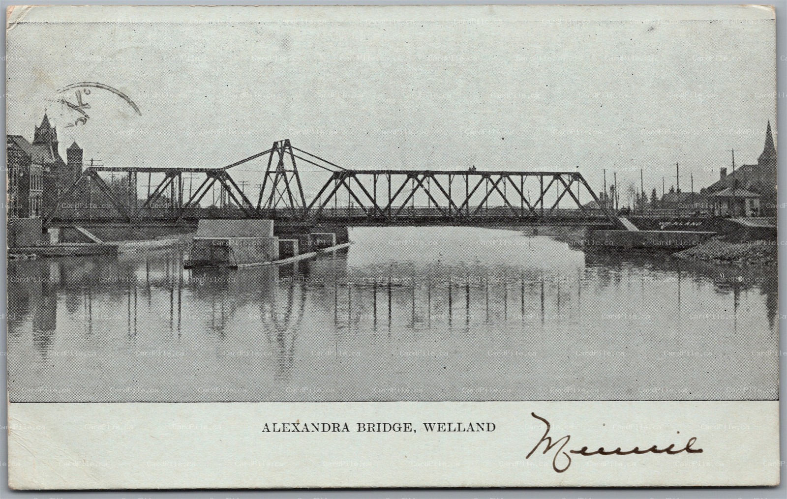 Postcard Welland Ontario c1906 Alexandra Bridge