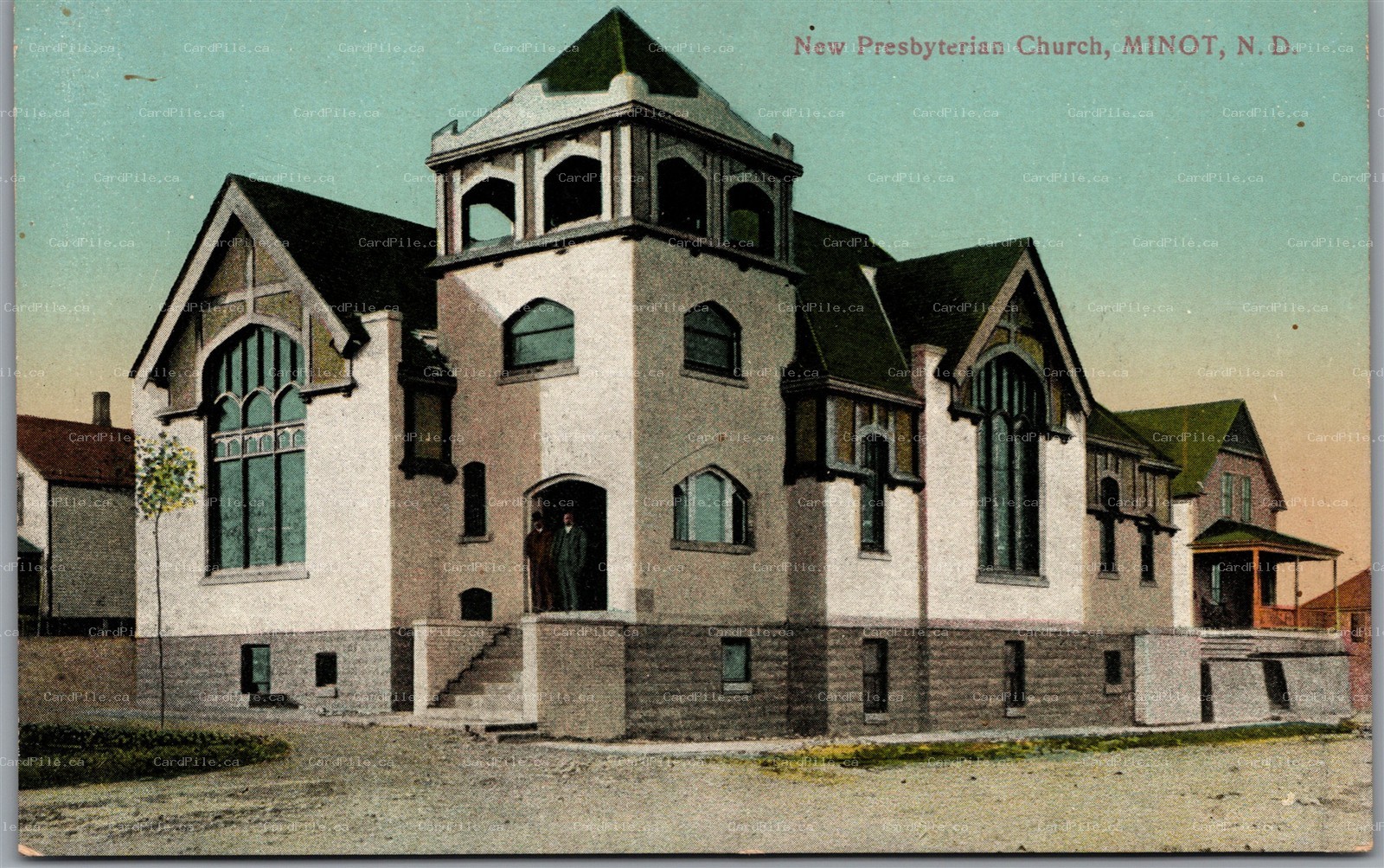 Postcard Minot North Dakota c1910s New Presbyterian Church Ward County
