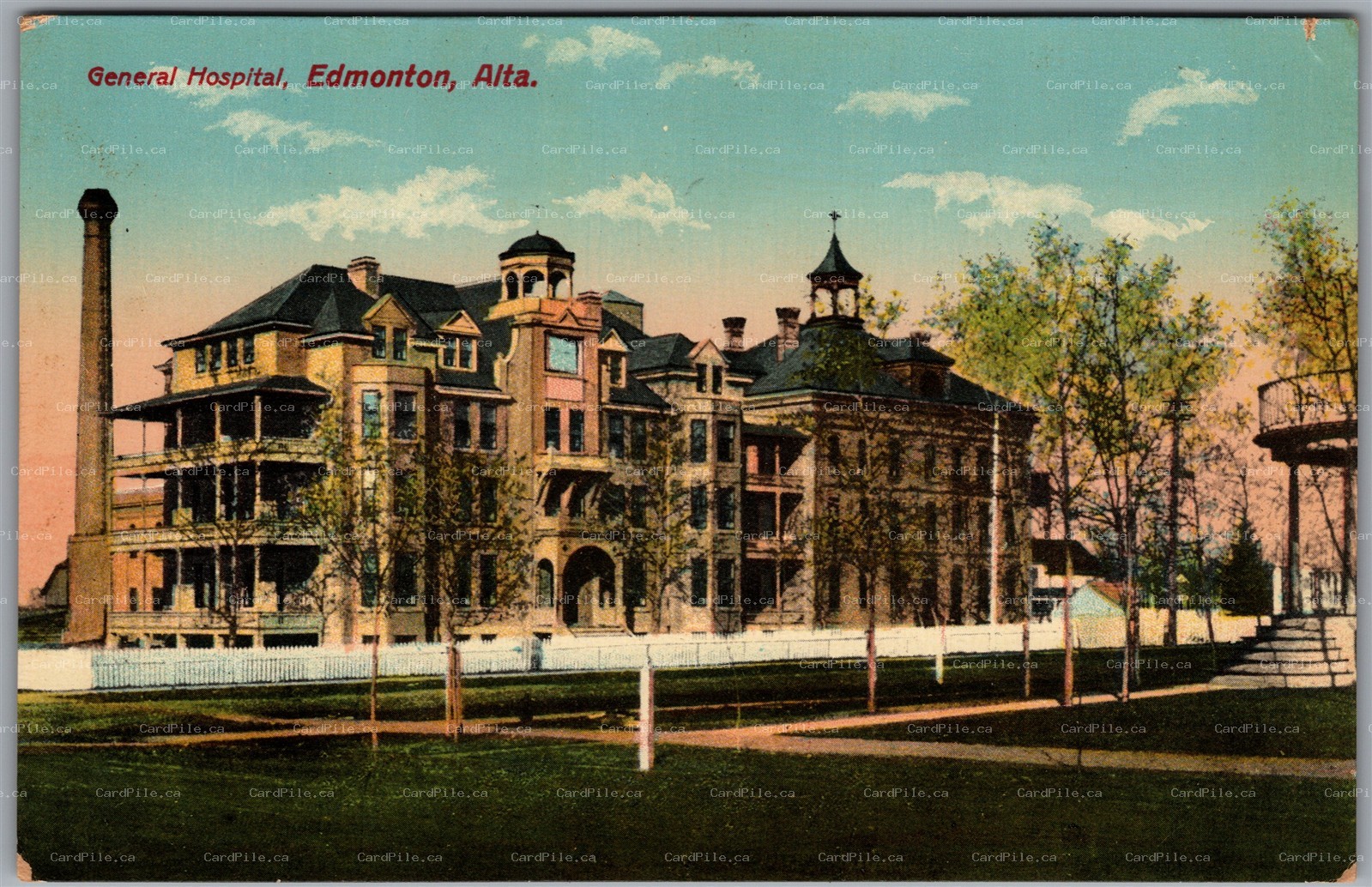 Postcard Edmonton Alberta c1910s General Hospital by Stedman Bros