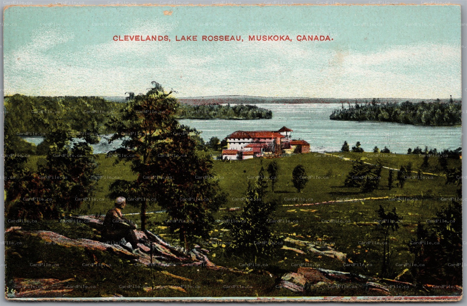 Postcard Muskoka Ontario 1910s Clevelands House Lake Rosseau Scenic View Nerlich